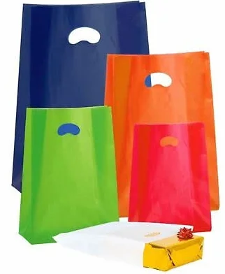 Shopper colorate con soffietto, manico a fagiolo (50x70+10cm - 50 buste)