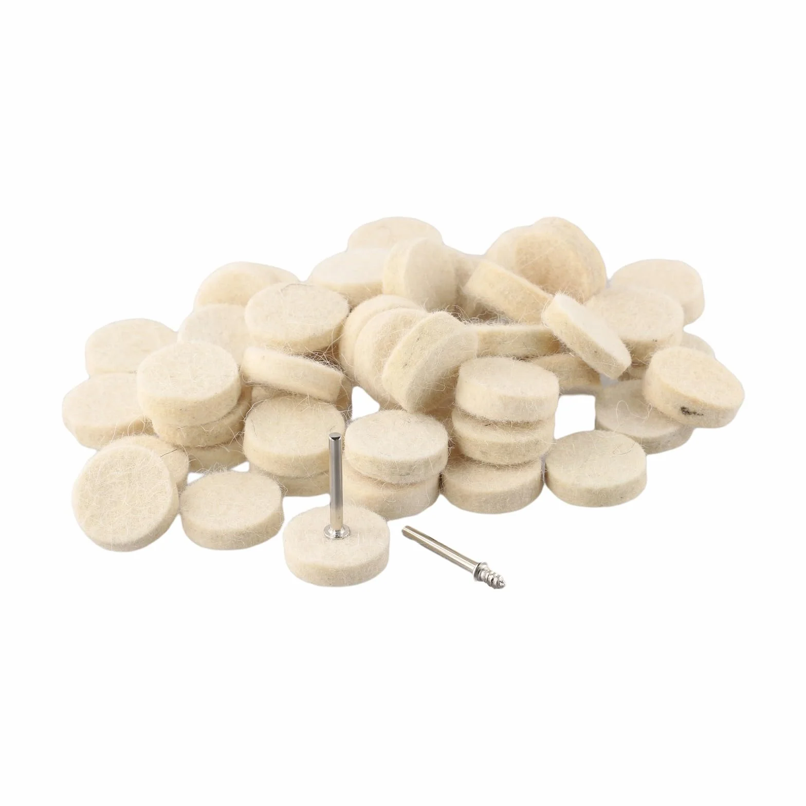 Ruote per lucidatura in feltro e lana 25 mm x 8 mm per smerigliatrici, 50 pezzi