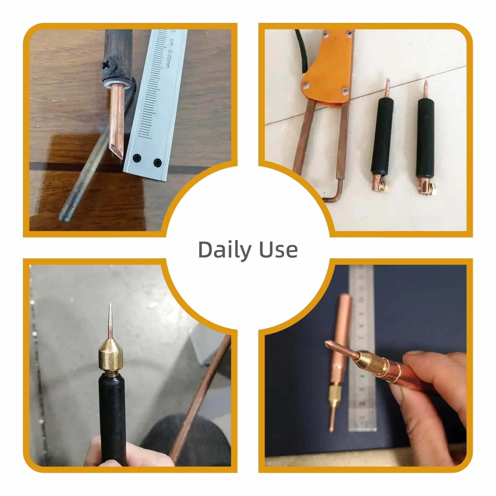 2 pezzi Puro Barre di rame 10mm x 100mm, lunghezza 100mm, diametro 5mm, purezza del rame 99.9%, Barra rotonda in rame puro in metallo per Artigianato DIY Gioielli Modello