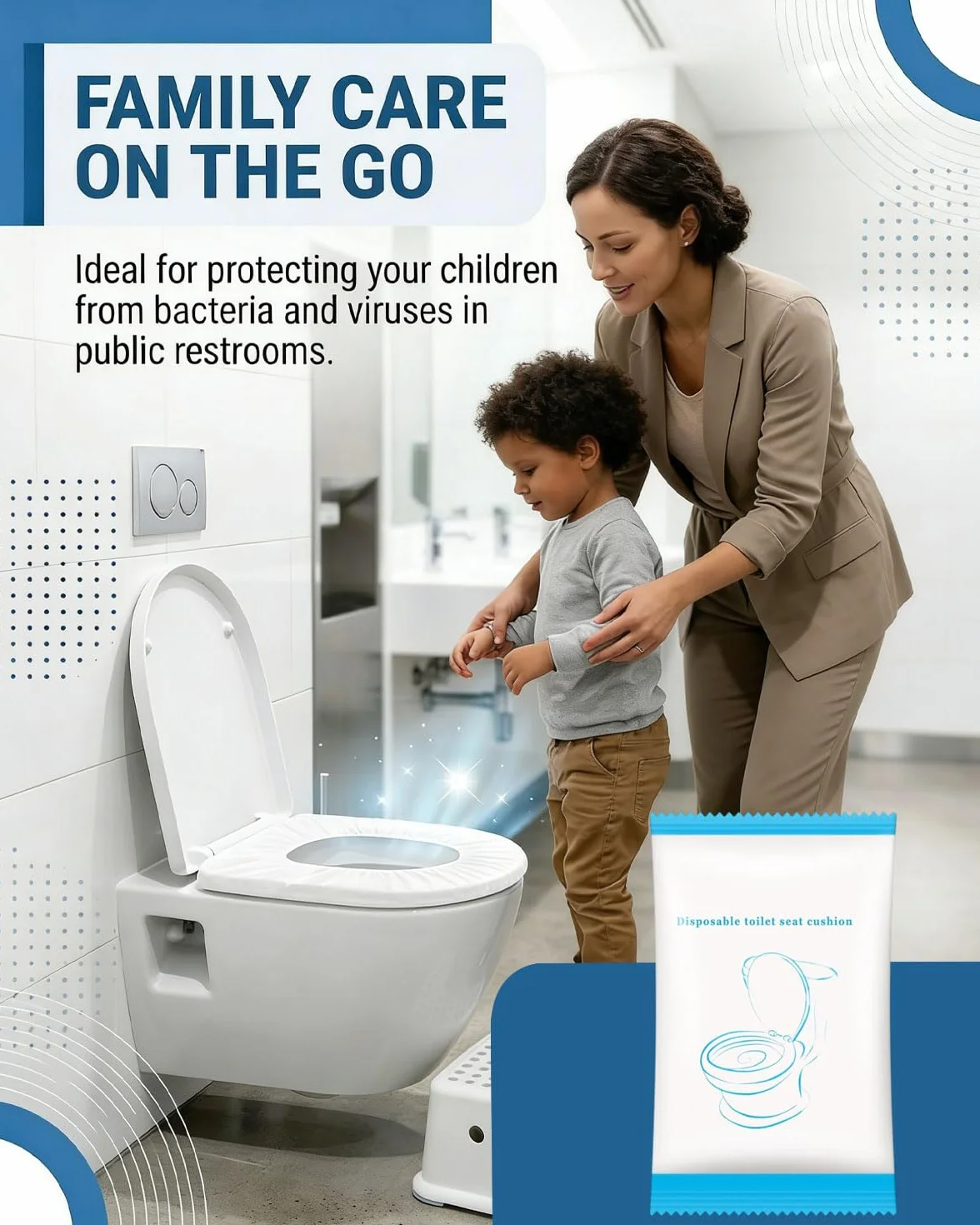 Copriwater USA e Getta Biodegradabili Impermeabili, Copri Tazza WC Monouso per Viaggi Campeggio