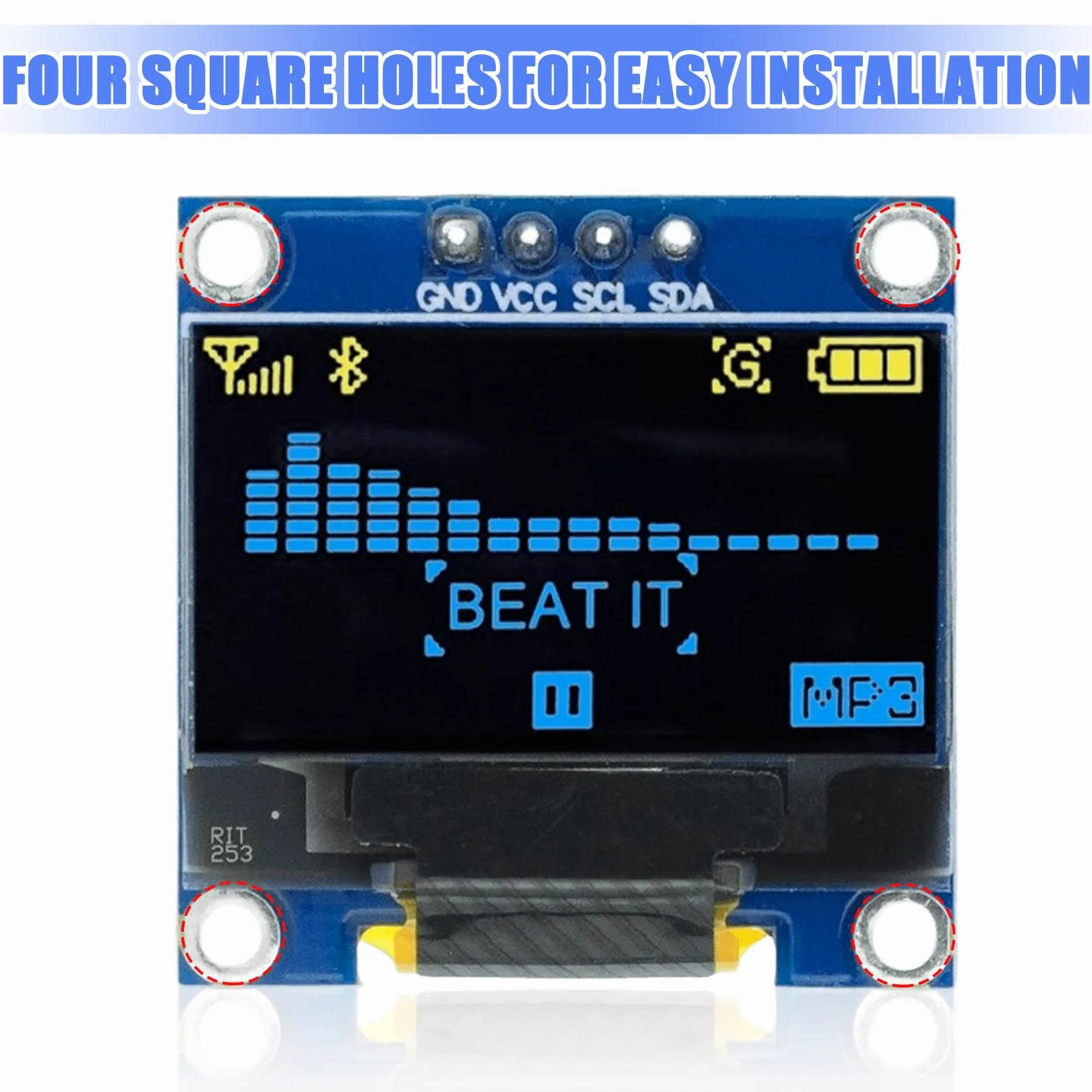 Display OLED, 5 pezzi, 0,96 pollici, 128 x 64 pixel, OLED Display Screen Driver, Display Serial Autoilluminante, OLED Schermo IIC Modulo di visualizzazione (giallo e blu)