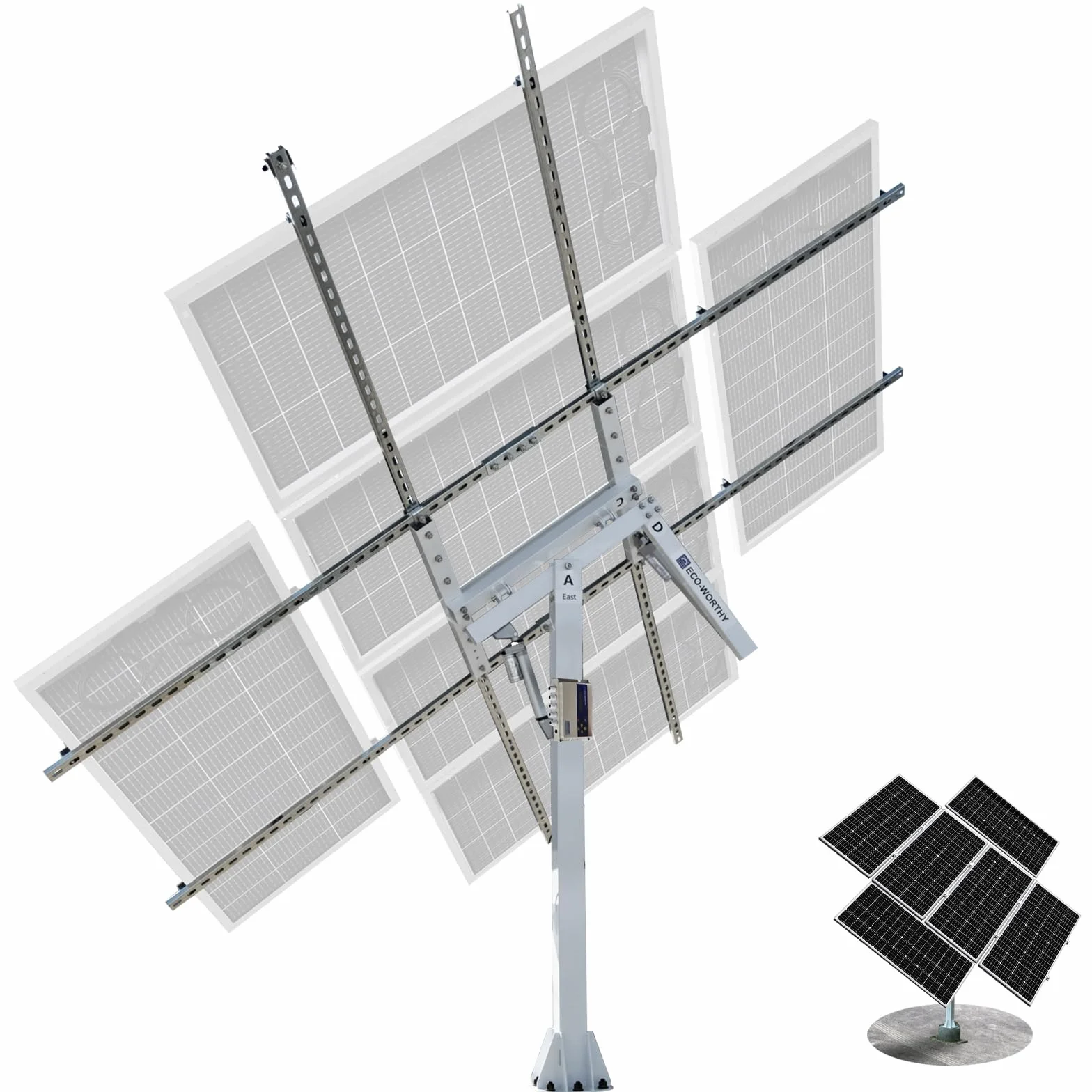 ECO-WORTHY Supporto Pannello Solare a Due Assi con Tracciamento, Controller Tracker per Pannelli Solari