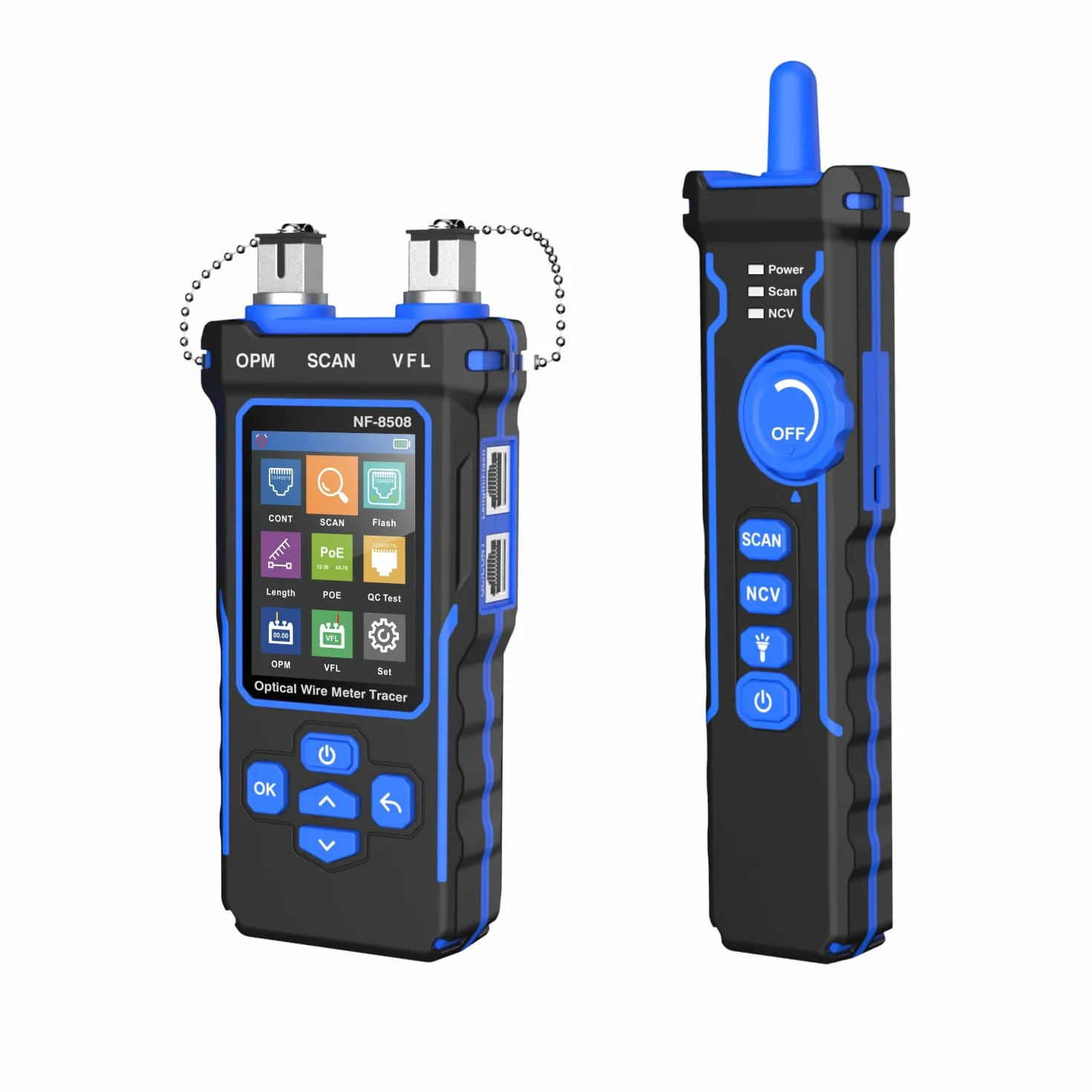 Tester di rete LAN CAT5 CAT6 RJ11 RJ45 con misuratore di potenza ottico e tracciamento cavi