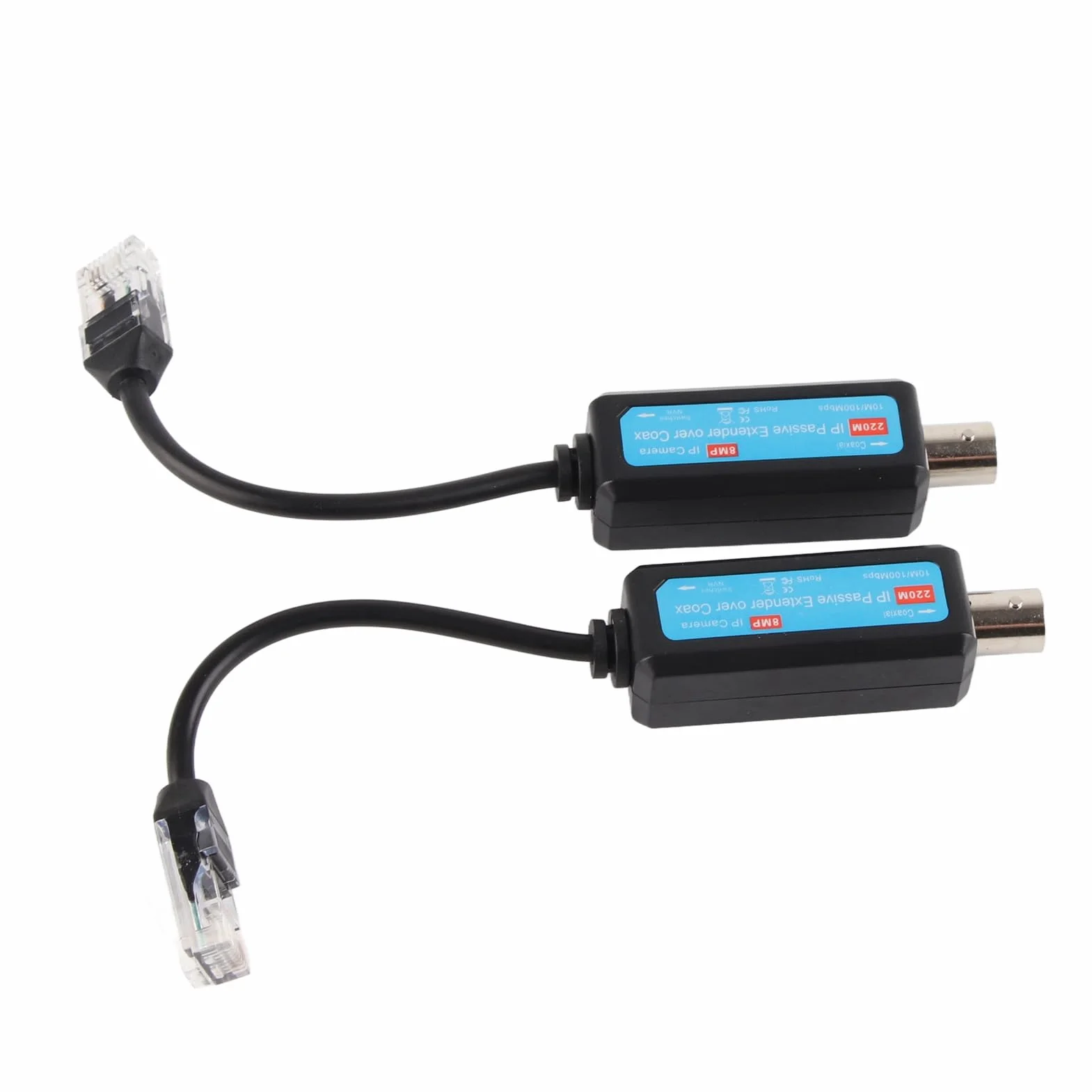 Extender Coassiale Coax over Ethernet Trasmettitore Ricevitore IP Passiva 10/100 Mbps 220 M