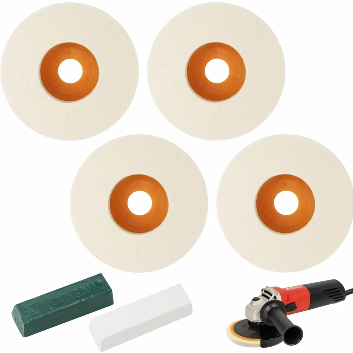 Disco di Lucidatura in Lana 125 mm 6 Pezzi per Smerigliatrice Angolare Vetro Ceramica Metallo