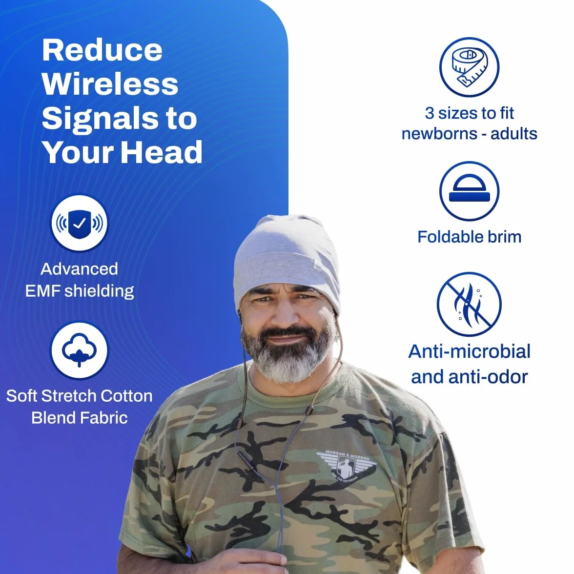 DefenderShield EMF - Berretto con protezione contro le radiazioni EMF, blocca il 99% delle radiazioni wireless e 5G (300 Hz-10 GHz)
