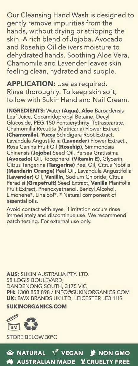 Sukin detergente per le mani 1 litro