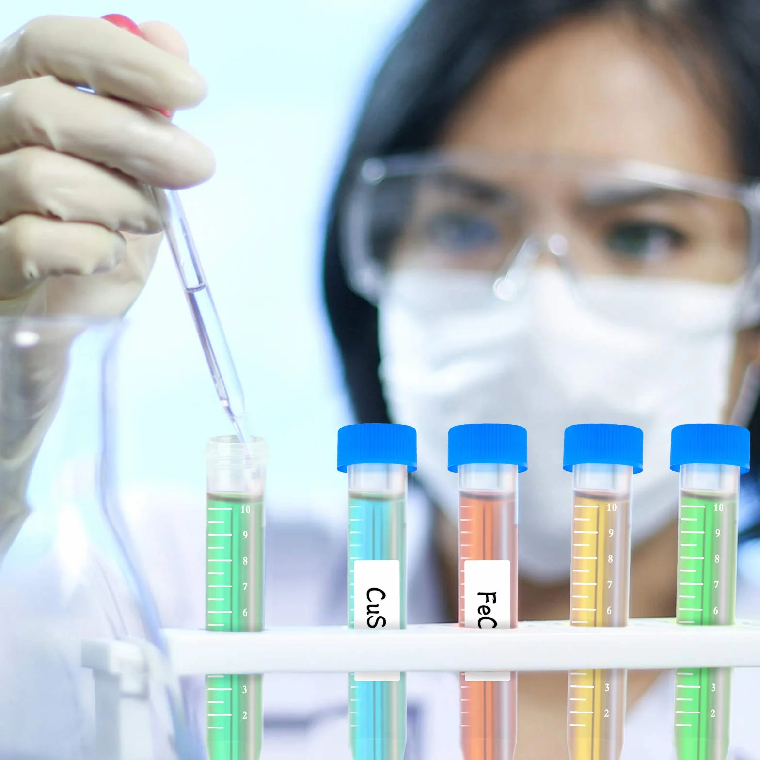 Probówki do wirowania 60 szt. 10 ml plastikowe z podziałką do przechowywania próbek laboratoryjnych
