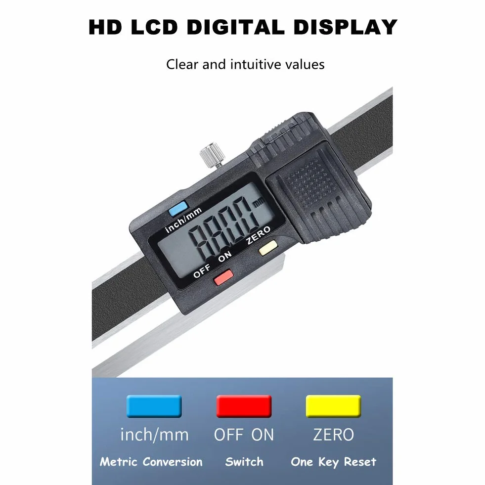 Misuratore di altezza digitale (0-150 mm), misuratore di profondità di apertura di precisione digitale - con base in acciaio inossidabile