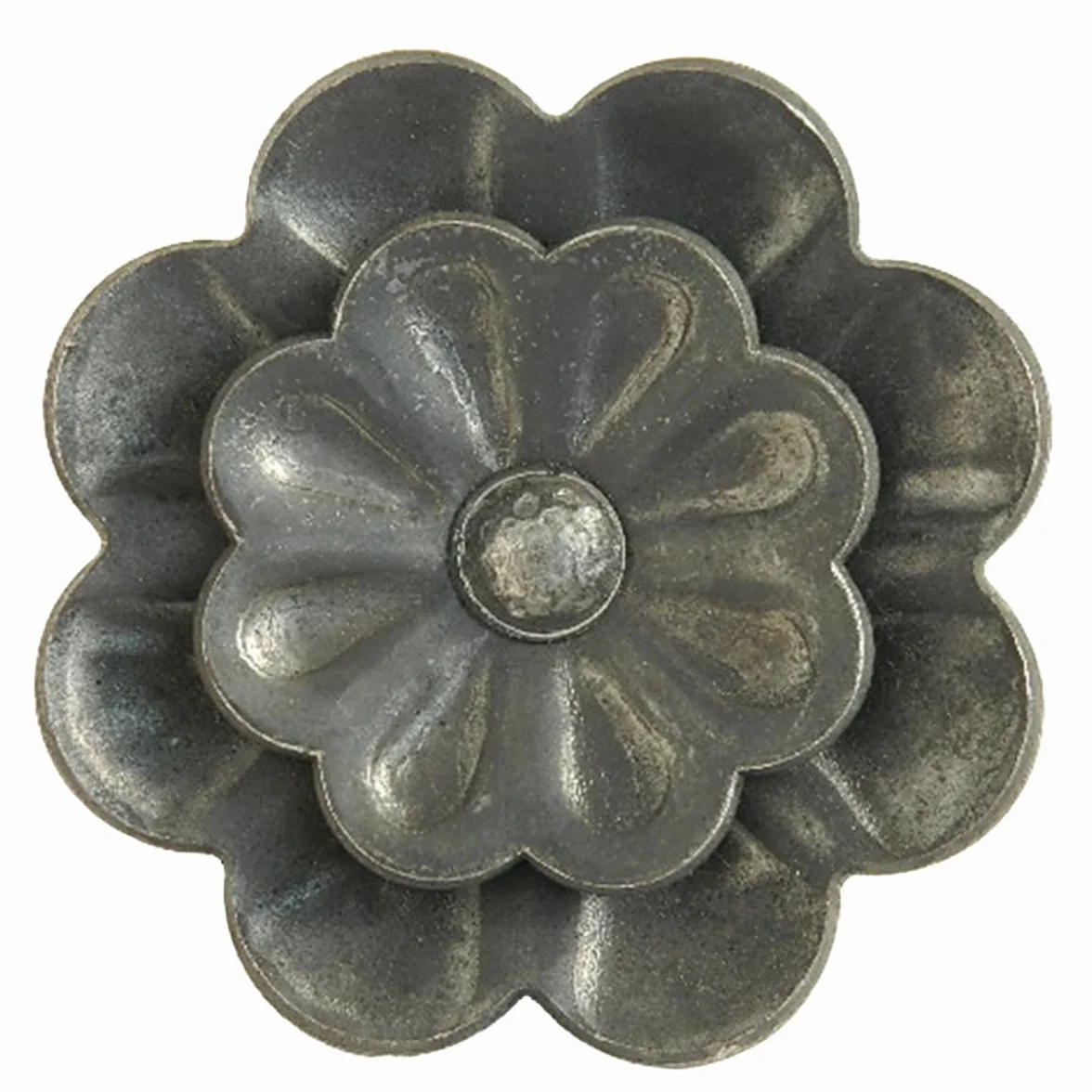 Fiore decorativo in ferro battuto Ø 95 mm spessore 4 mm Set 2 pezzi Made in Italy