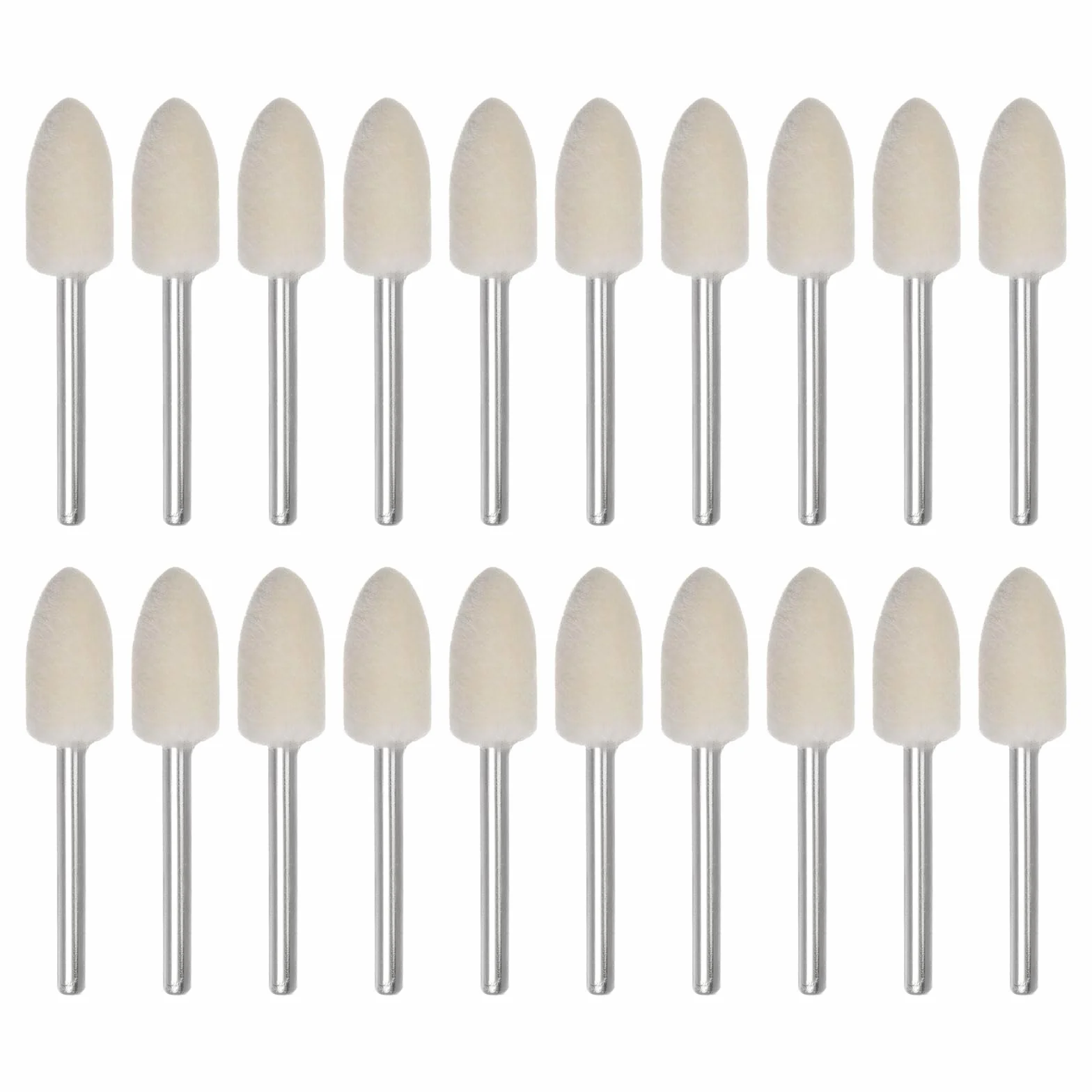 QUARKZMAN 20pz Punte Mandrino Montate Feltro Lana 8mm Testa 1/8 Pollici supporto Conico Lucidatura Punta Trapano Feltro Lucidatura Ruota per Strumento Rotante