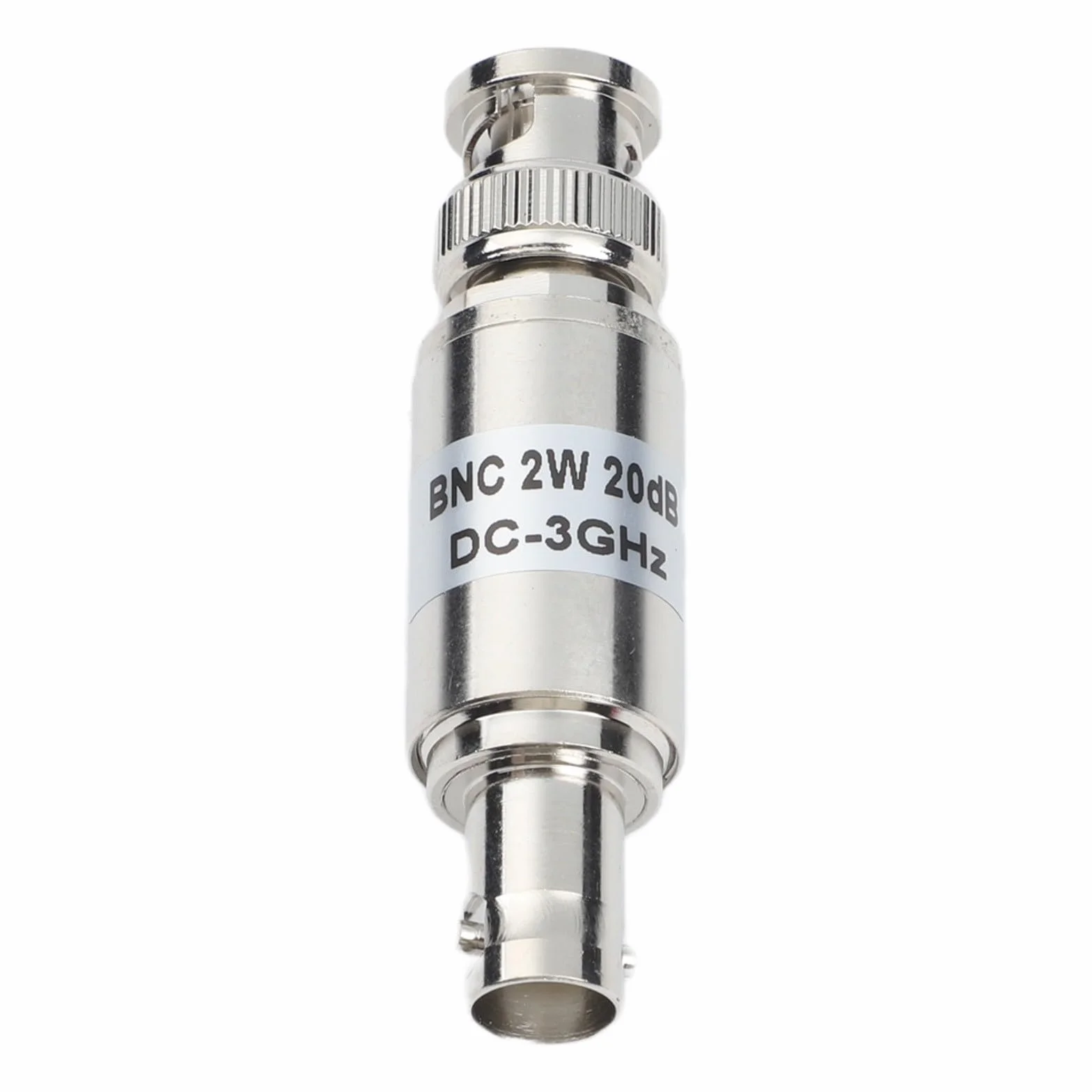 BNC-JK maschio a femmina RF attenuatore fisso 2W 50Ω in acciaio inox connettore coassiale, per controllo del segnale DC a 3GHz, livelli opzionali 1-40dB design compatto (20DB)