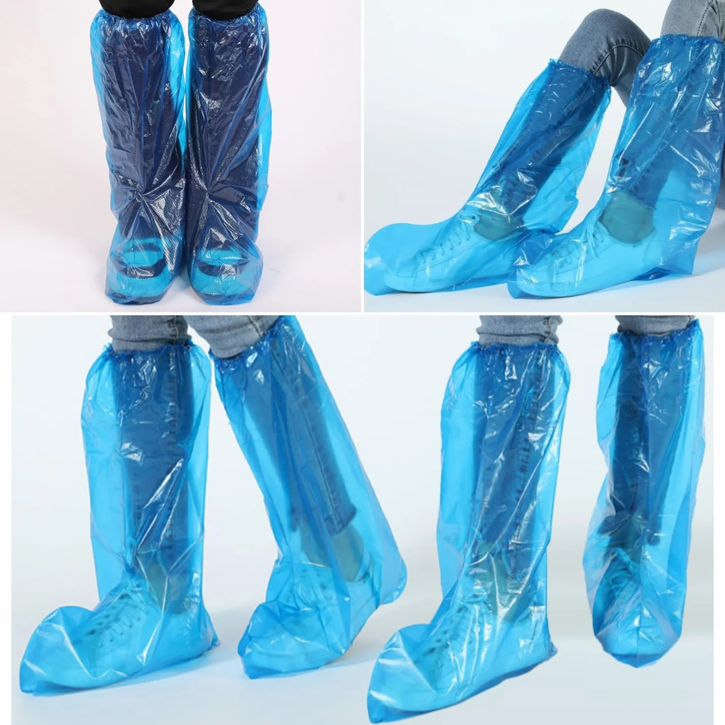 Copriscarpe Impermeabili in Pellicola PE Monouso per Esterno Campeggio (10 Paia)