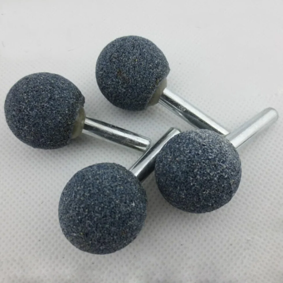 10 punte per smerigliatura a sfera, 6 mm x 25 mm, con testa a mola, in corindone marrone, per levigatura fai da te in ceramica, pietra, metallo, fai da te (nero)