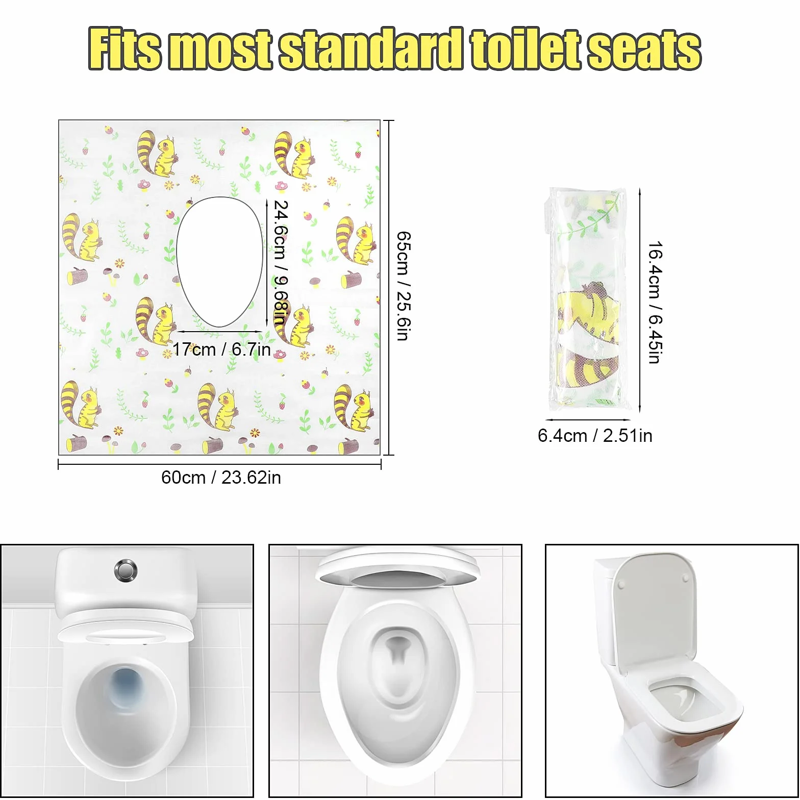 Copriwater Usa e Getta Wc Portatile Bambini Impermeabile L Scoiattolo