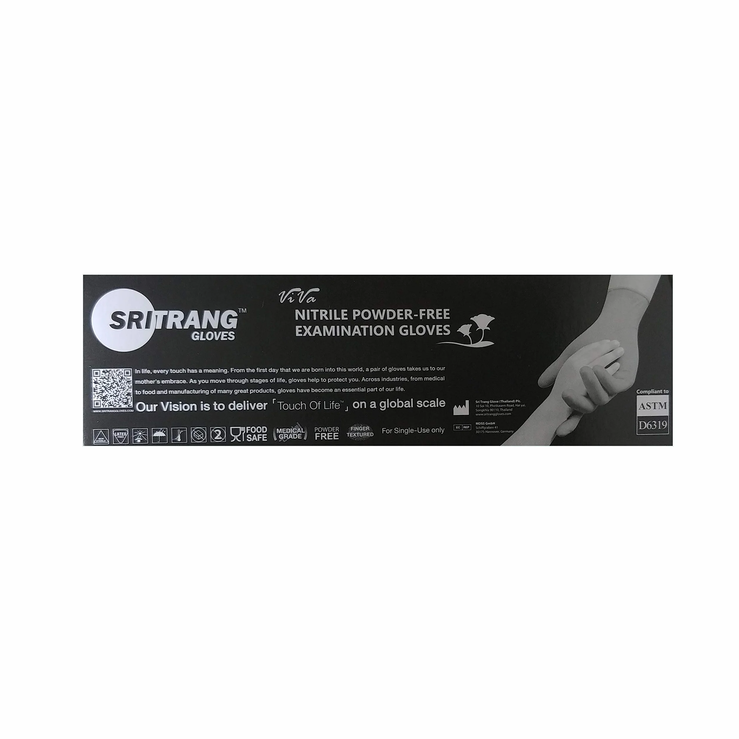 Guanti usa e getta in nitrile misura XL nero