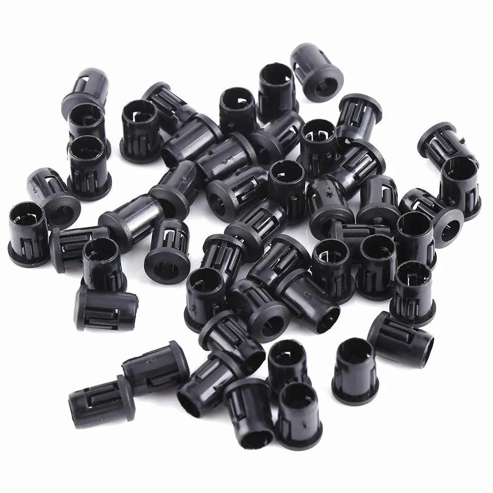 3mm 5mm 8mm 10mm Supporto per LED, 50 Pezzi Supporto per Diodo per Portalampada LED Elettronico a Montaggio Superficiale, Supporto per Cornice con Clip a LED in Nylon Nero per Diodi Emettitori di(5mm)