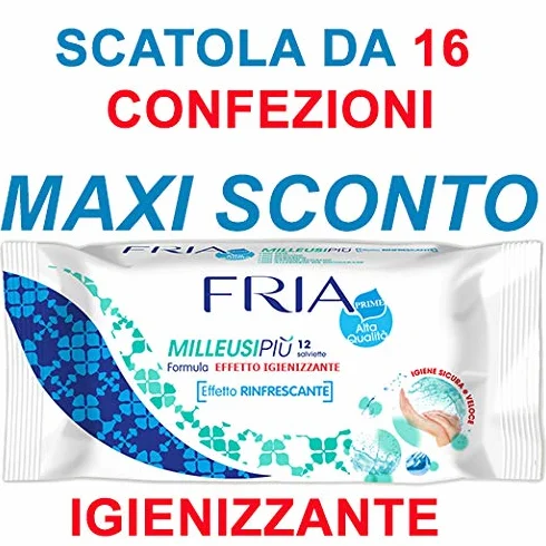 SALVIETTE IGIENIZZANTI FRIA 16 CONFEZIONI ALCOLICHE