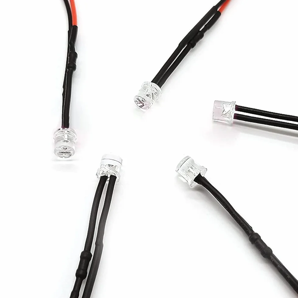 10 pezzi 5mm Lampadine a Diodi LED Pre-Cablati Piatti a Angolo Largo Ultra Luminosi 3V 5V6V 9V 12V 24V 36V 48V 110V 220V (Colore: Bianco, Dimensione: 5V6V)