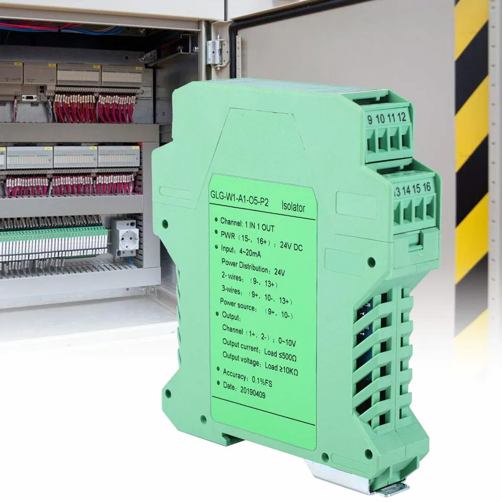 Akozon Trasmettitore isolatore di Segnale di Corrente PLC 4-20mA Rileva Il condizionatore di Segnale DC 24V(1 in 1 out, 4-20mA to 0-10V)