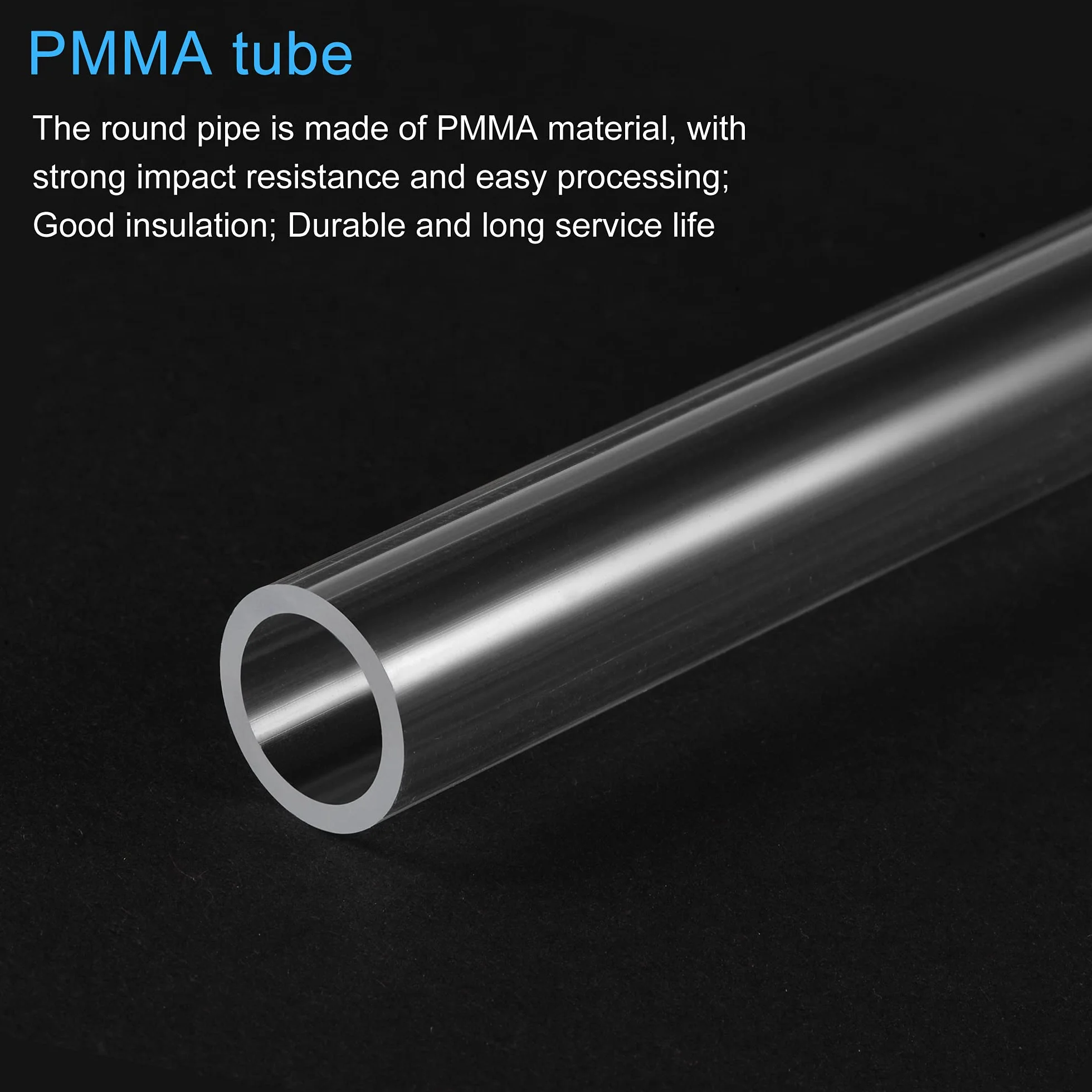 PATIKIL Trasparente Rigido Acrilico Tubo 10mm ID x 12mm OD x 305mm 2pz