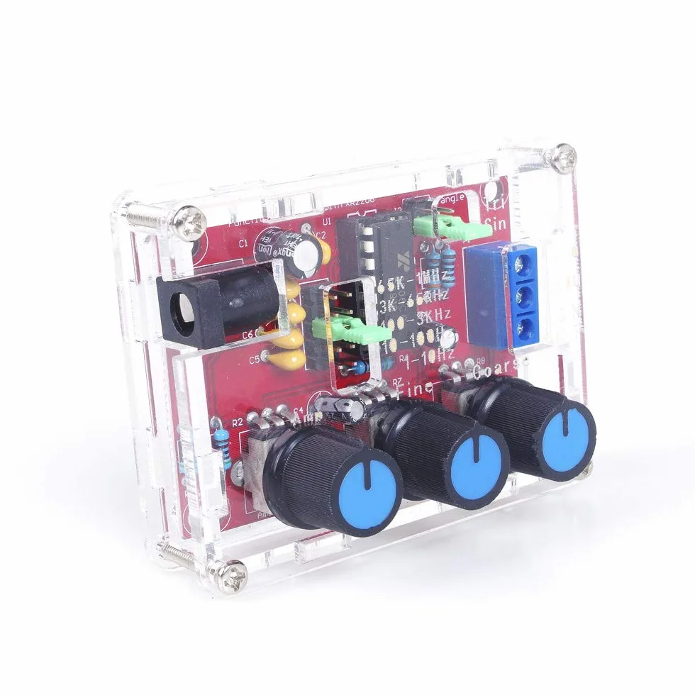 XR2206 1Hz -1MHz Function Signal Generator Sine/Triangle/Square Output Signal Generator Adjustable Frequency Amplitude（Welding completed）