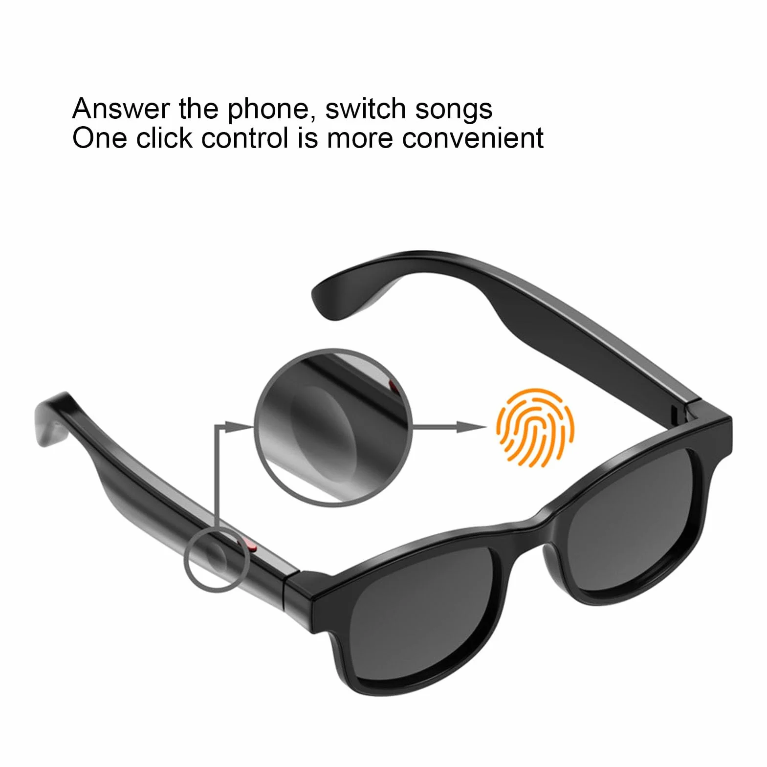 Goshyda Occhiali Intelligenti con Altoparlanti Doppi, Occhiali da Sole Bluetooth, Niente Chiamate e Audio, Assistente Vocale e Telecamera Remota, per Uomini e Donne