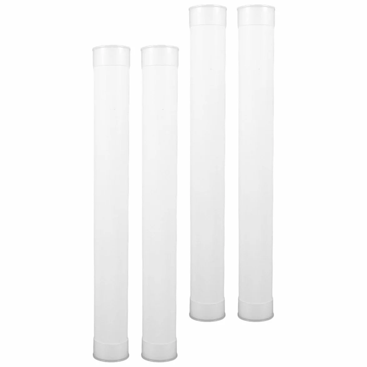 Zestaw 4 Tubi di Stoccaggio Rotondi in Plastica PE 31 cm Lunghezza 5 cm Diametro con Coperchio