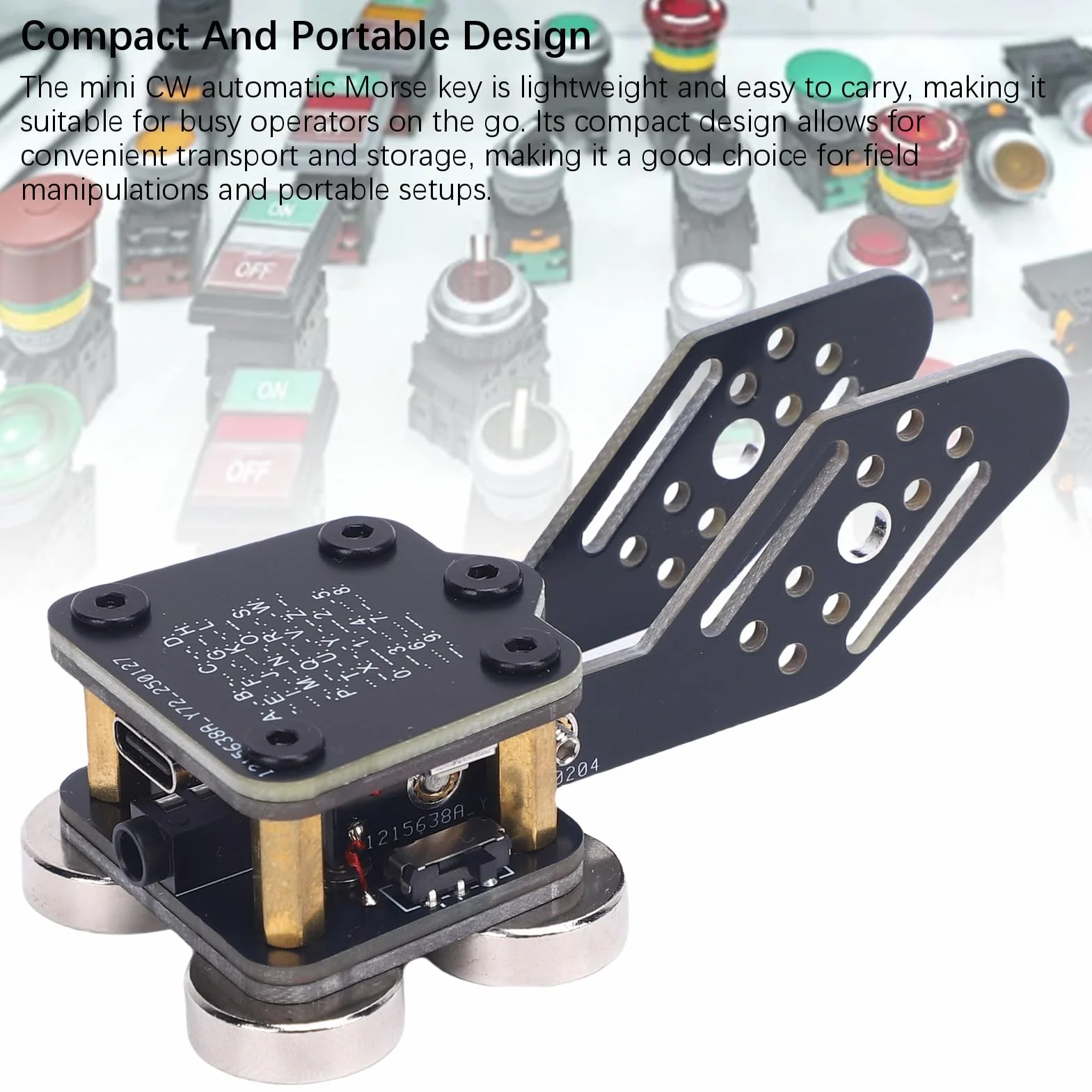 Chiave Codice Morse CW, Trainer Automatico con Chiave Codice Morse a Doppia Paletta, 4 Basi Magnetiche Nd PCB, per Funzionamento Radioamatore