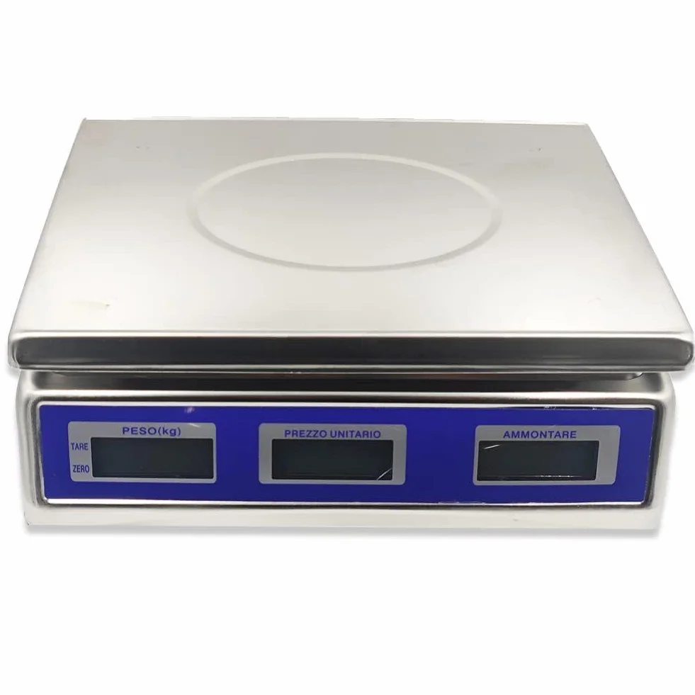 Bilancia Elettronica Digitale da Banco 40 kg 2 g LCD Piatto Acciaio Funzione Tara
