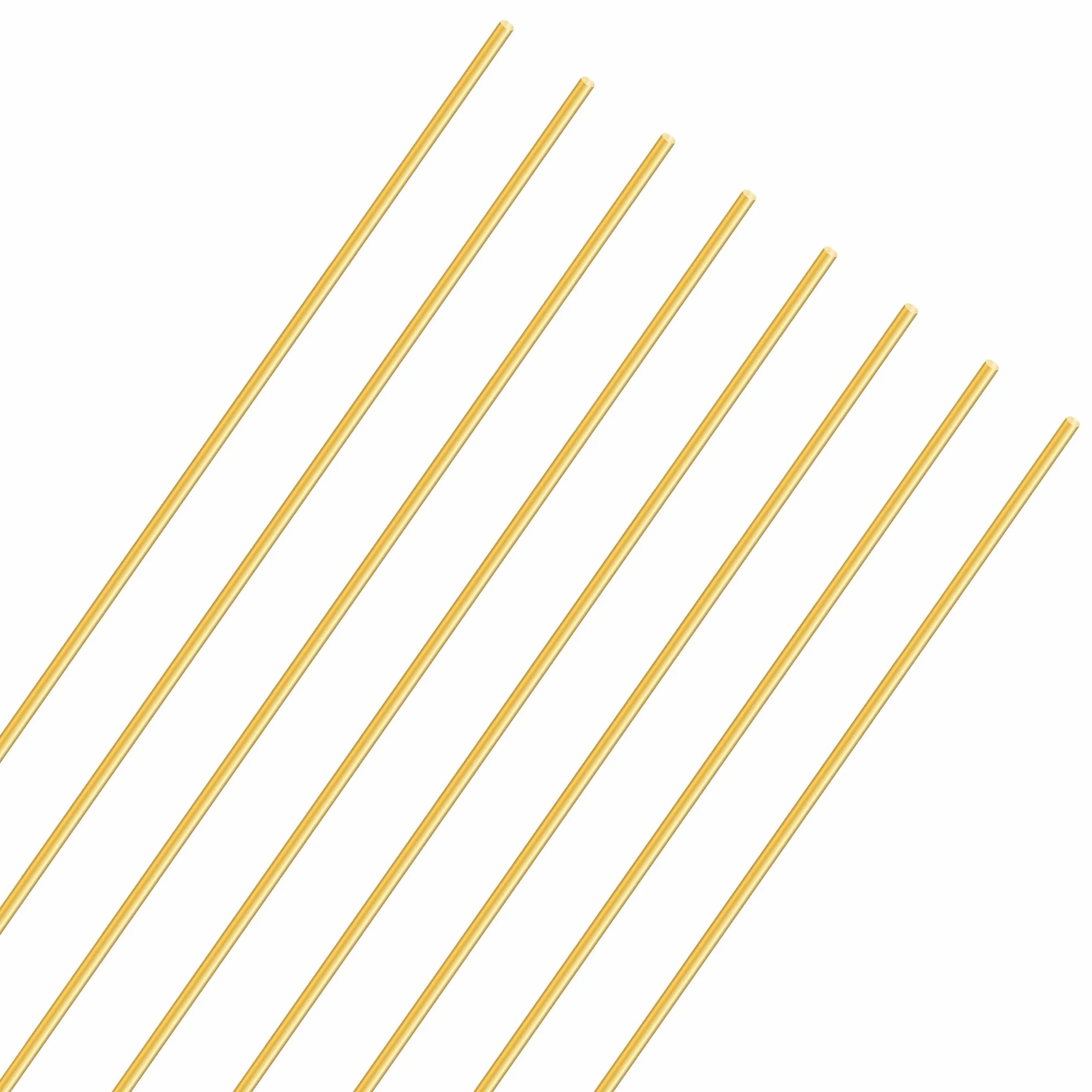 Asta in Ottone Massiccio 1,5 mm x 350 mm, Rotonda 8 Pezzi per Fai da Te