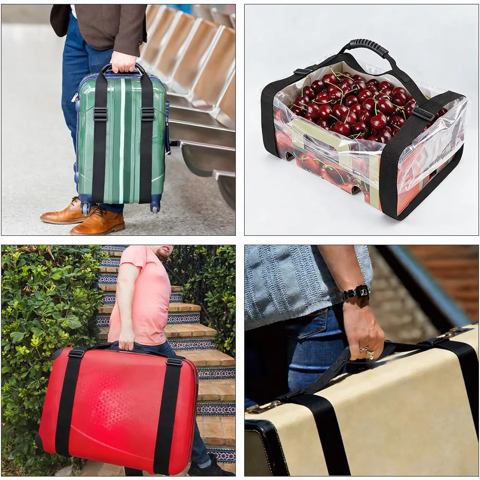 SUPERFINDINGS Set di 2 cinghie di trasporto per scatole con manico 1,13 1,84 m/44,5 72,4" regolabili, stile ad H, cinghie di trasporto in nylon, per contenitori di trasloco, per elettrodomestici