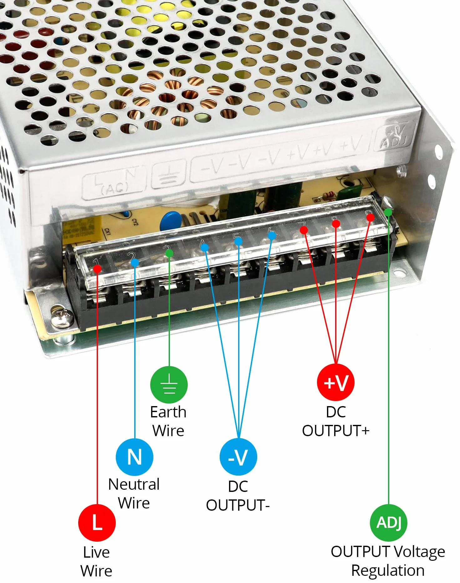 QWORK® Alimentatore Interruttore,DC 12V 20A LED Trasformatore di alimentazione, 240W, applicato all'automazione, display LED, comunicazione