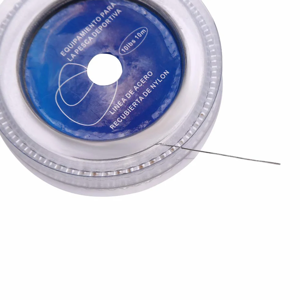 Lenze da Pesca in Acciaio 10M 7 Fili Intrecciati 30 lbs Rivestito Plastica