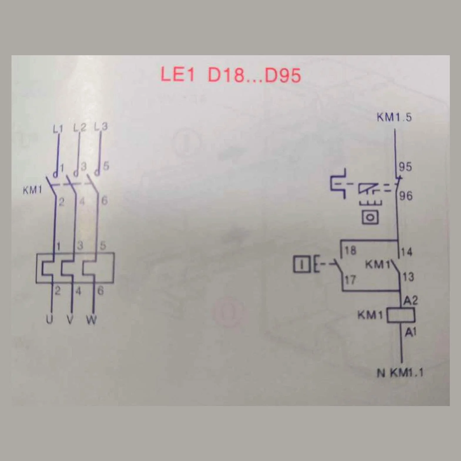 FTVOGUE LE1D18M7 Avviatore Motore Trifase 12A a 18A Interruttore di Controllo Avviamento Motore Elettrico Magnetico ABS