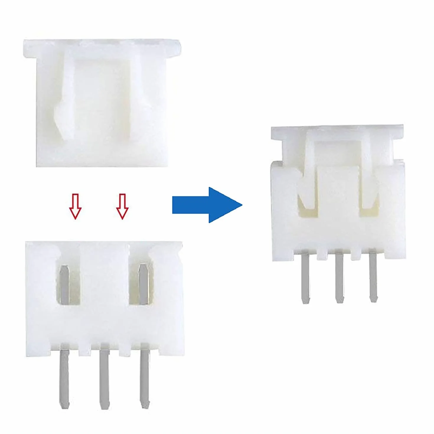 HUAZIZ 50 Pairs Mini Micro JST-XH 2.54mm 3-Pin Connector Plug con Cables 15cm