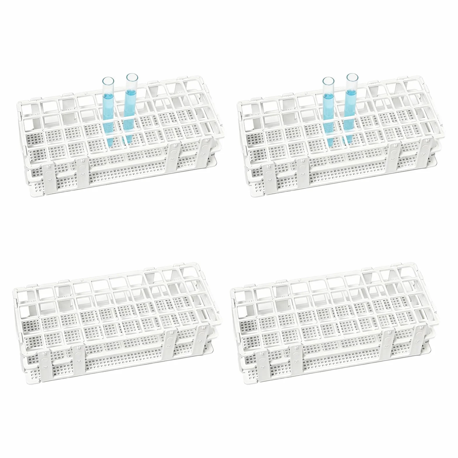 Rastrelliera per Provette 40 Posti 20 mm Porta Provette in Plastica Rimovibile per Laboratorio Chimica