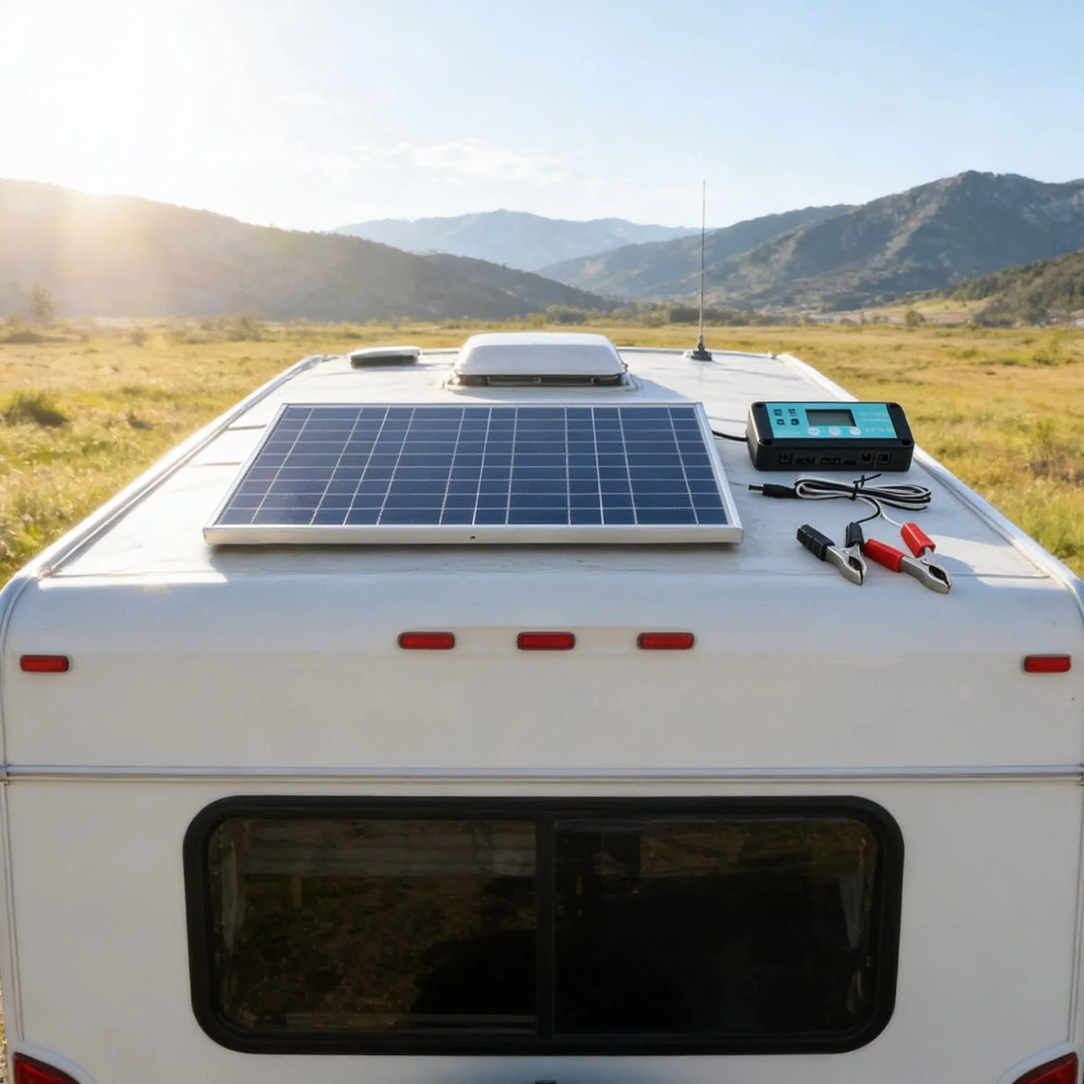 Kit pannello solare da 100W con telaio in alluminio e scatola di giunzione IP67, include controller per ricarica efficiente a 12V/24V in camper, barche, campeggi