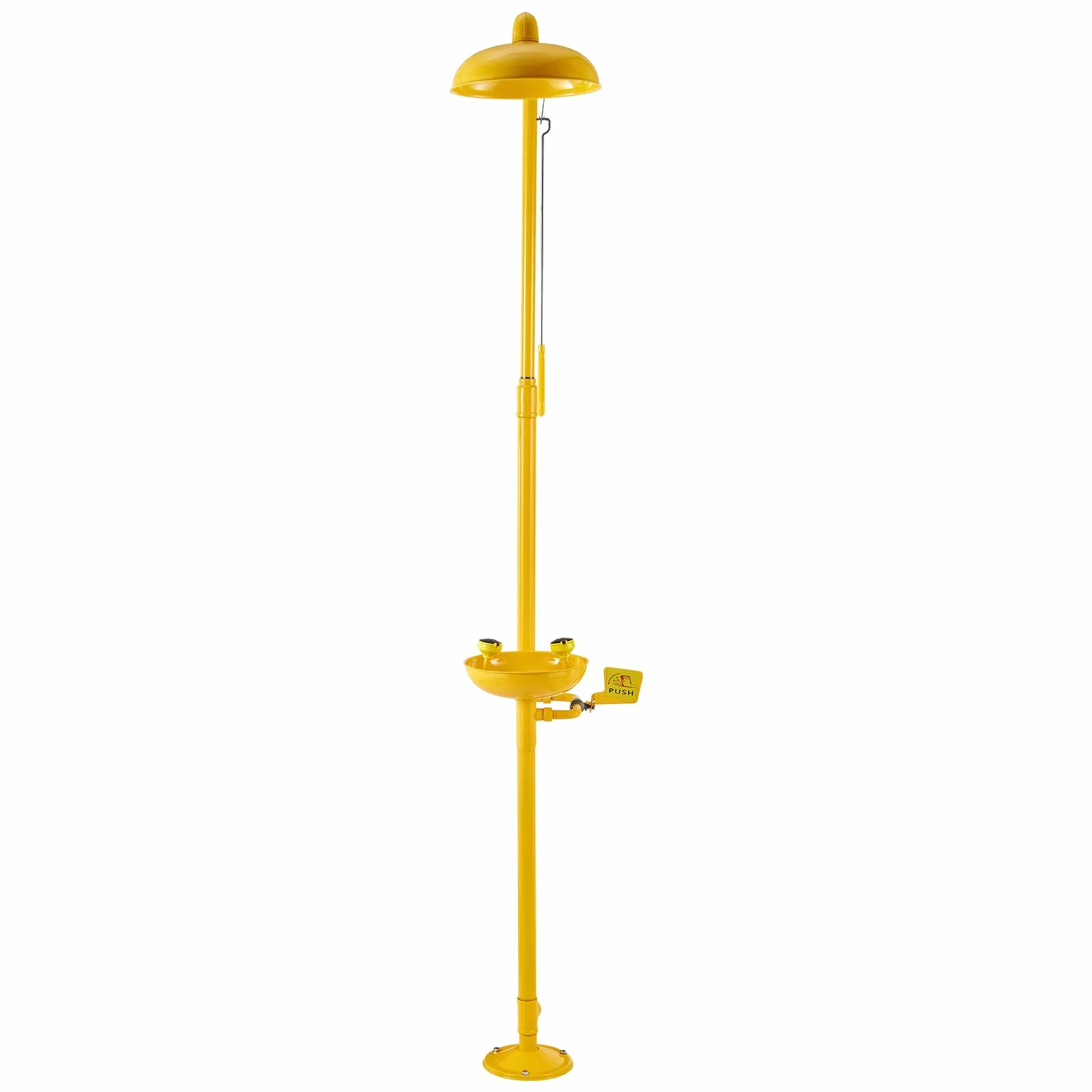 VEVOR Stazione Lavaggio Oculare Emergenza 870x400x2330 mm Lavaocchi Doccia Acciaio Inossidabile 304 Giallo