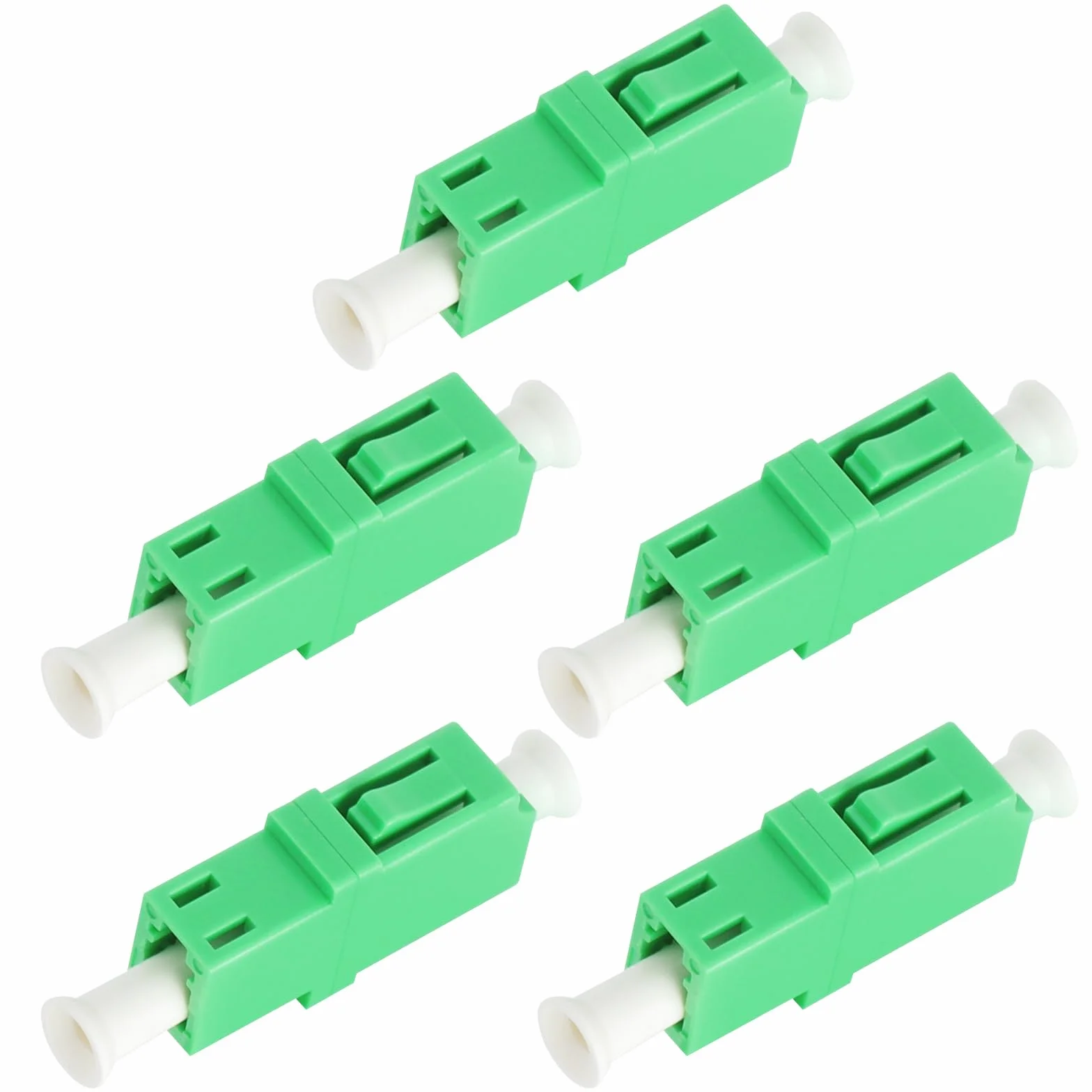 TNSLAND Adattatore in Cavo Fibra Ottica 5 Pezzi, Accoppiamento PC Monomodale, Fibre Optic Adapter LC/APC Simplex
