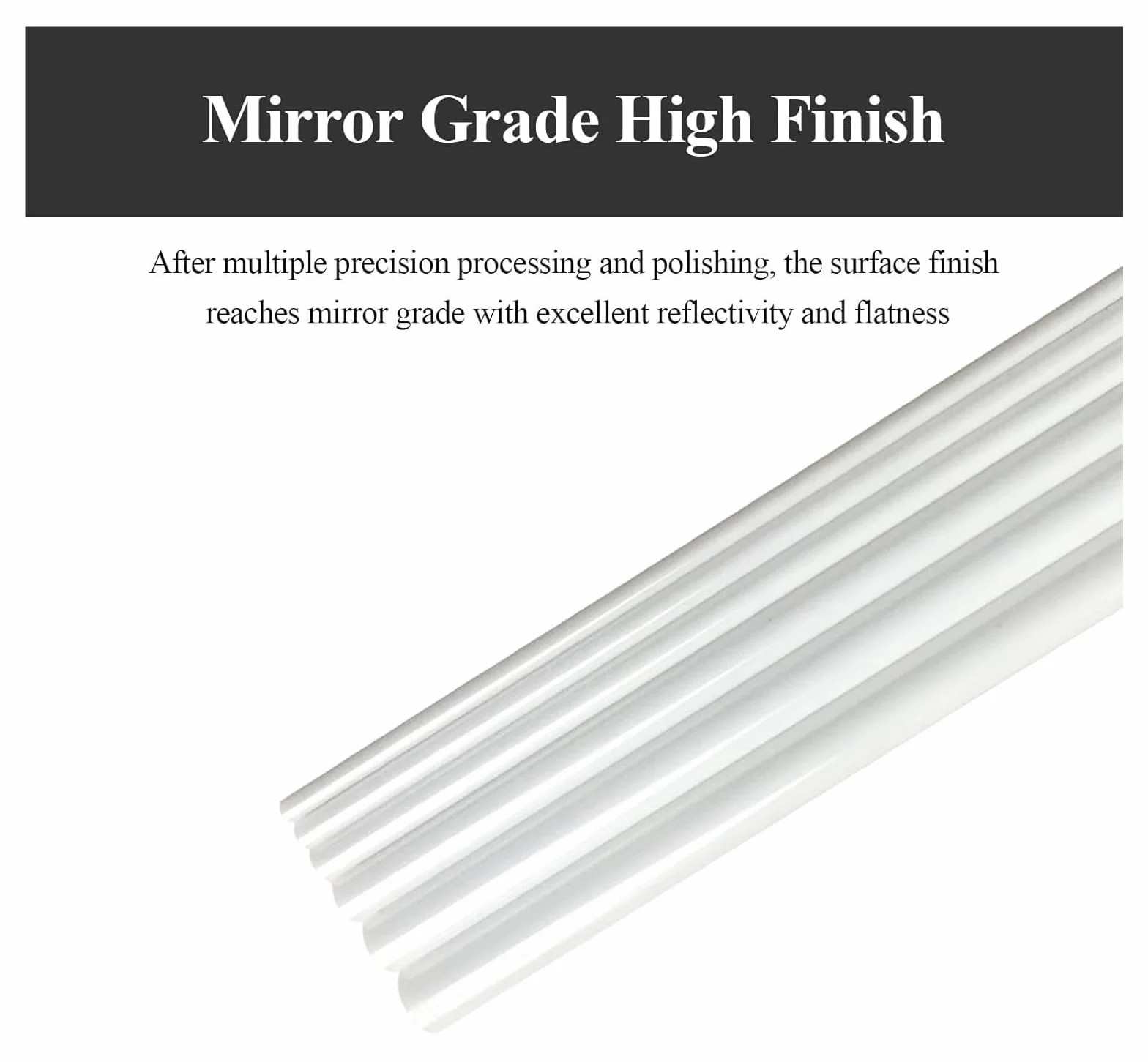 Barra di ceramica di zirconia 10×100 mm, barra rotonda solida a specchio per industria meccanica e laboratorio