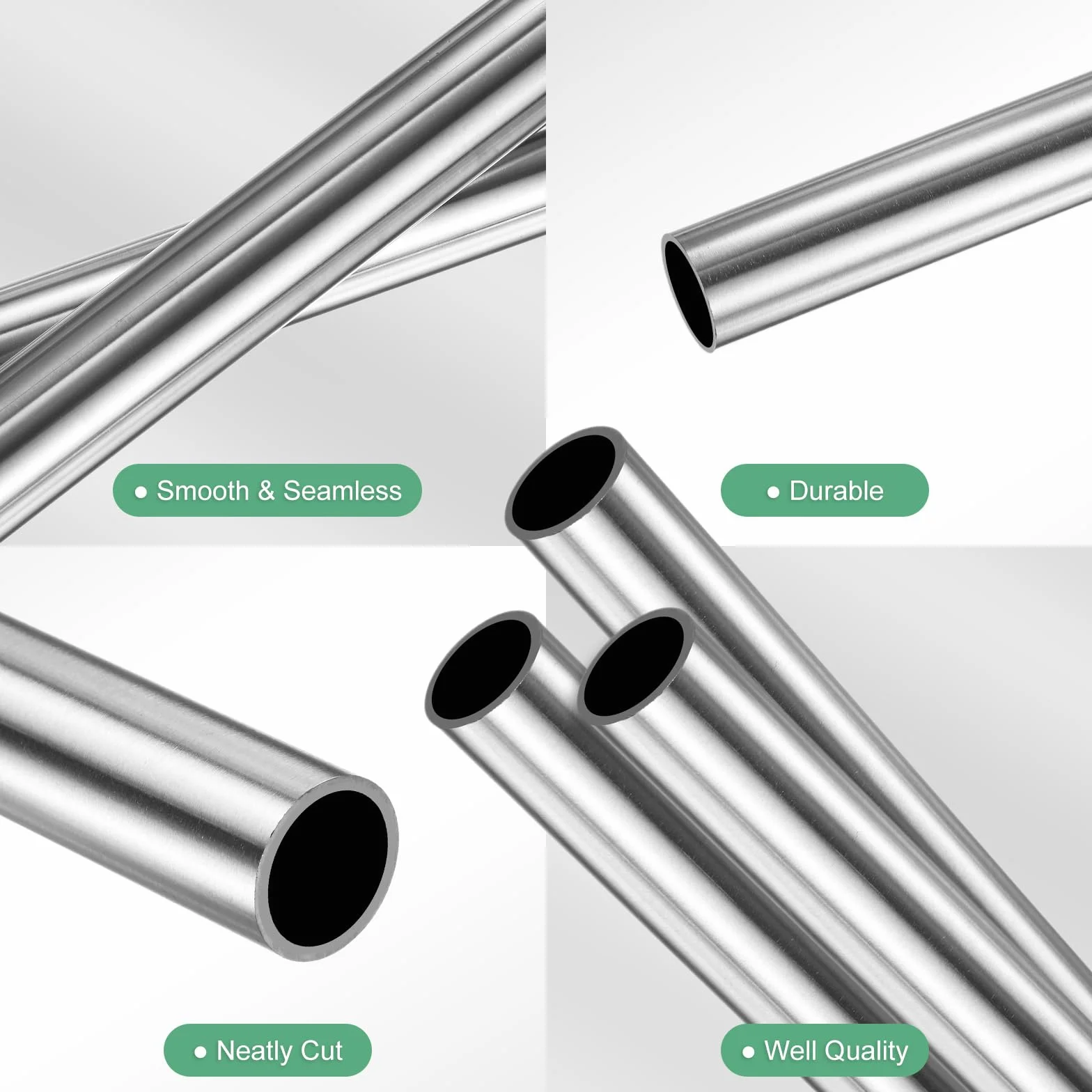 M METERXITY 3-Pack Tubo Inossidabile 304 300mm 6mm Diametro Esterno 0.4mm Spessore Parete Senza Saldatura