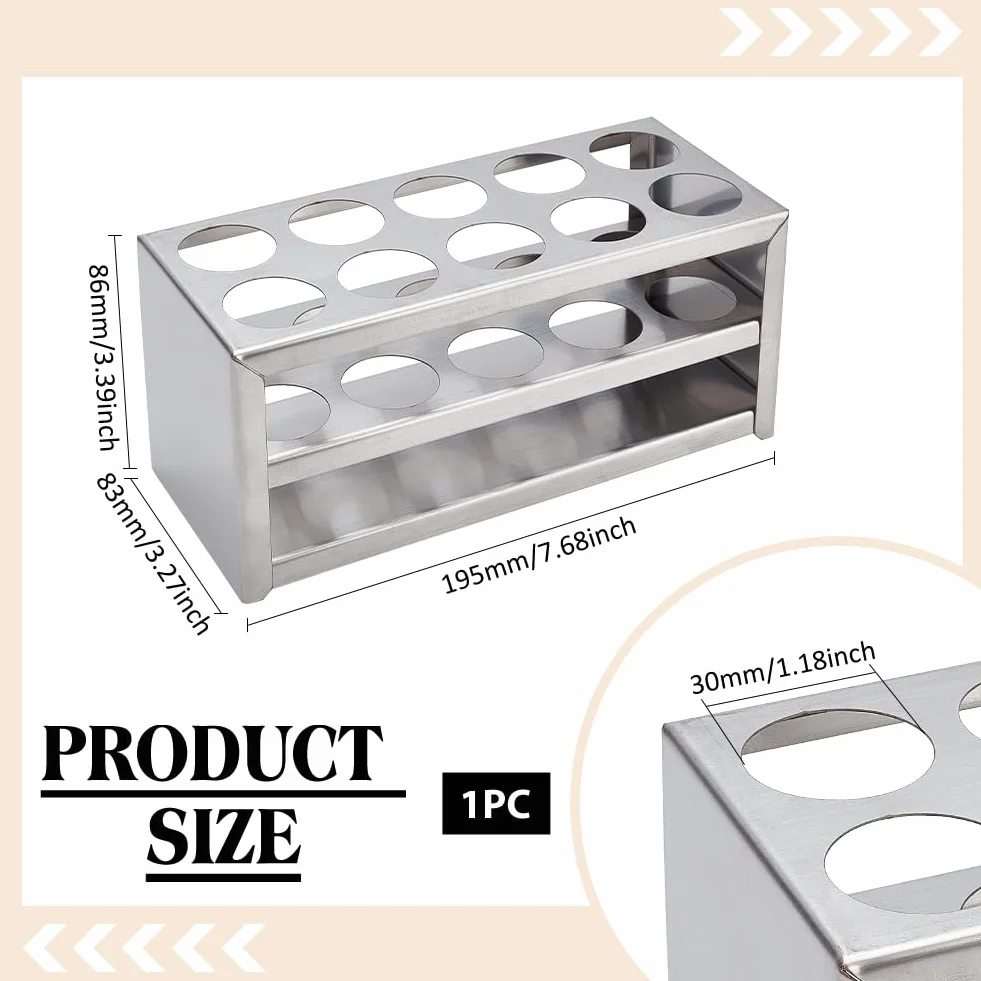 Supporto per provette in acciaio inox 3 piani 10 posti rettangolare UNICRAFTALE