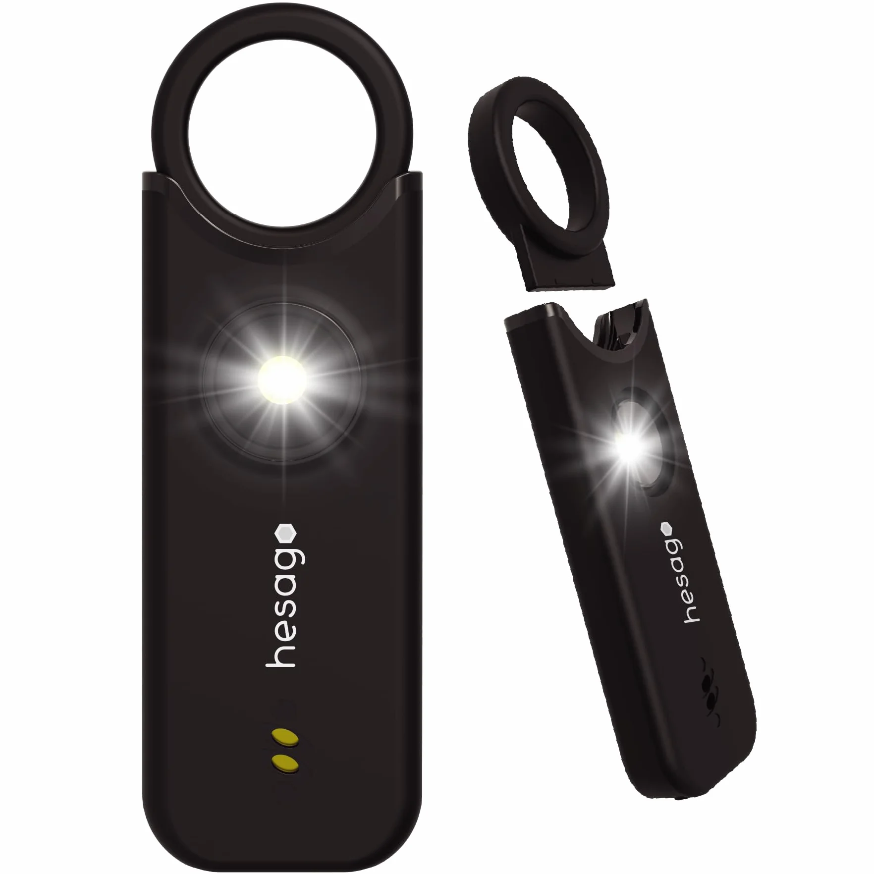 SnapSiren - Allarme Personale anti aggressione - Autodifesa con Sirena 135 dB - Portachiavi Donna da borsetta per Difesa Personale - Torcia e Allarme Porta Ingresso Hotel (Nero)