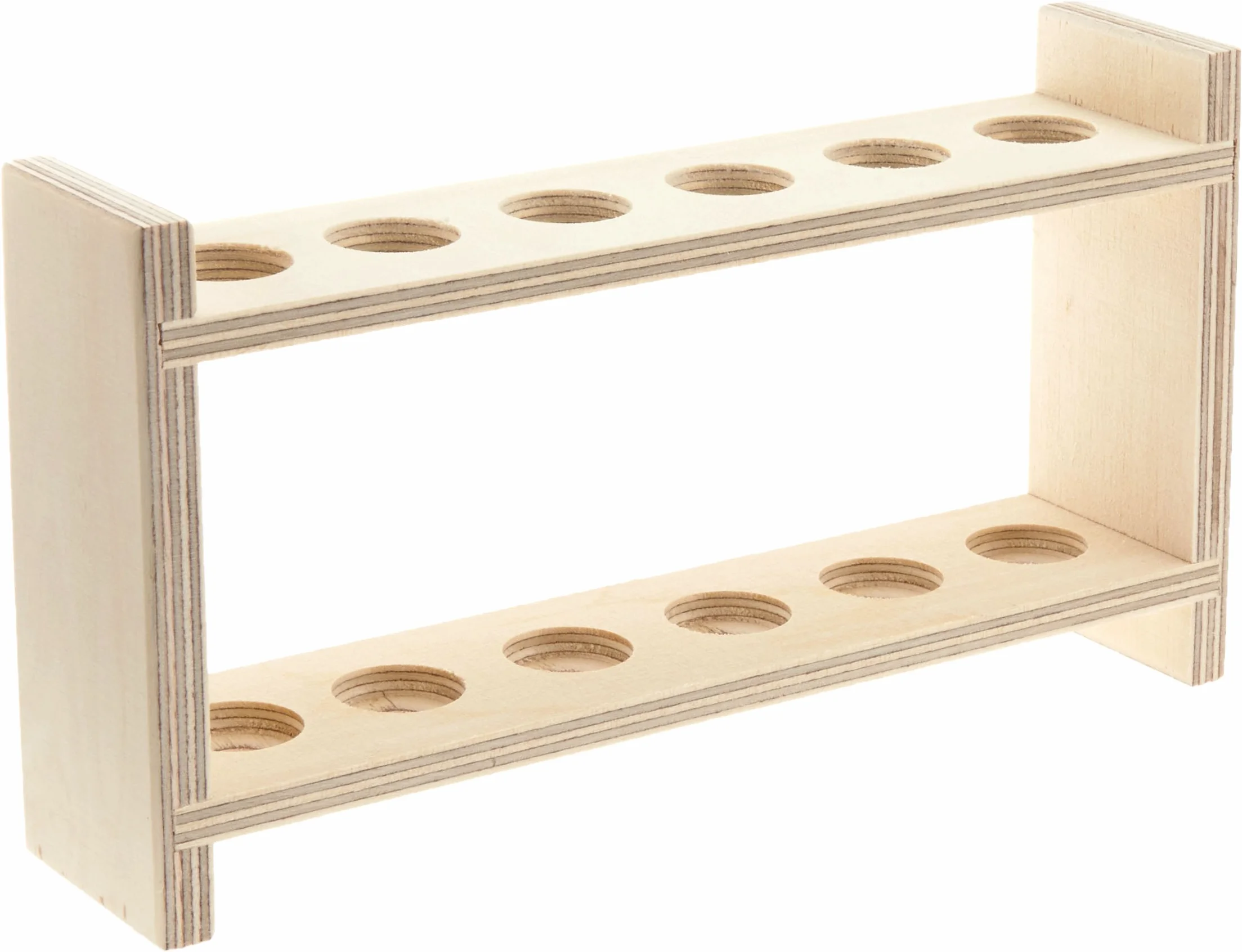 neoLab Struttura provetta in legno per 6 bicchieri diametro foro 20 mm