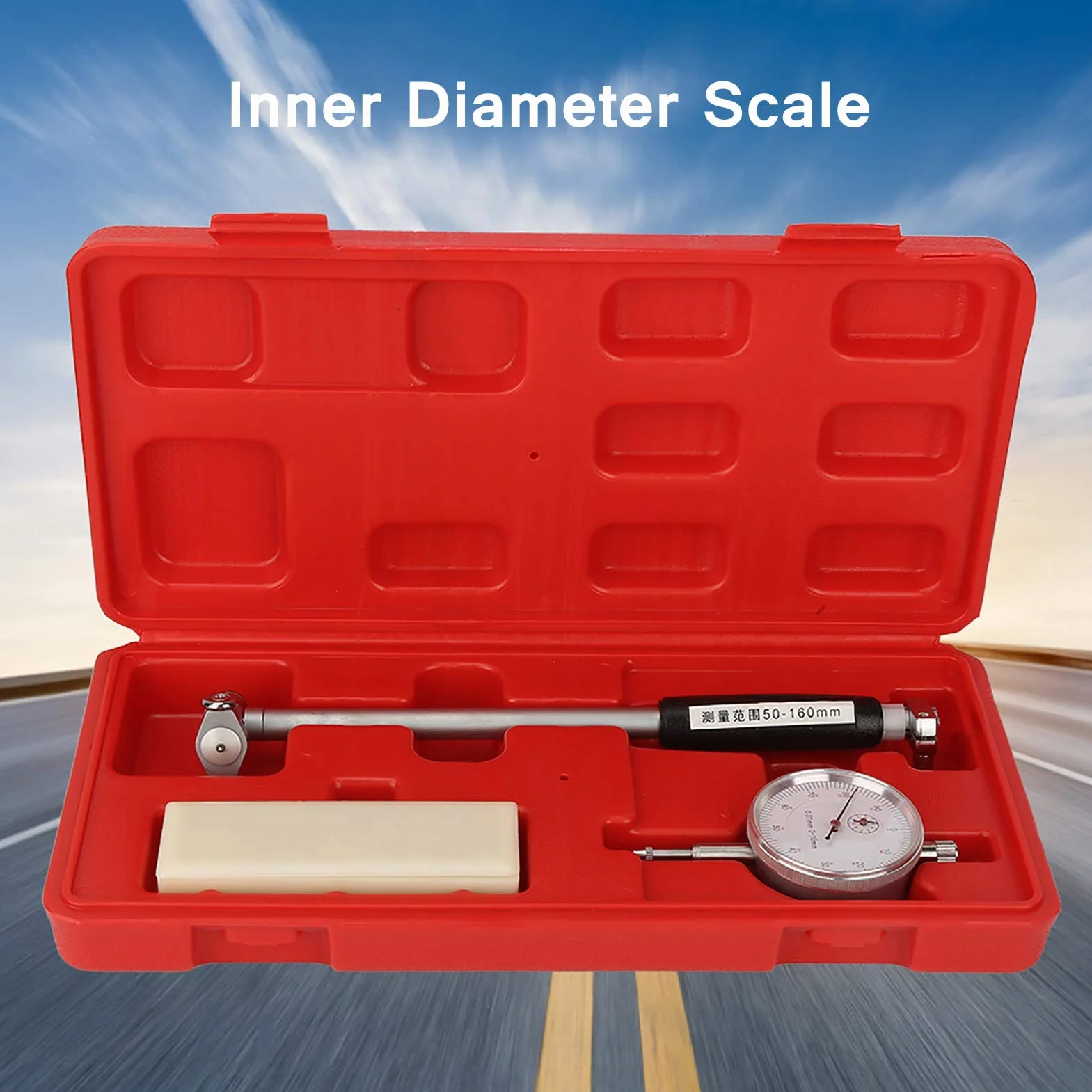 Quadrante Diametro 50-160 MM,Diametro Interno Calibratore Kit Cilindro Strumento Strumento di Misurazione per la Misurazione delle Dimensioni Interne dei pezzi