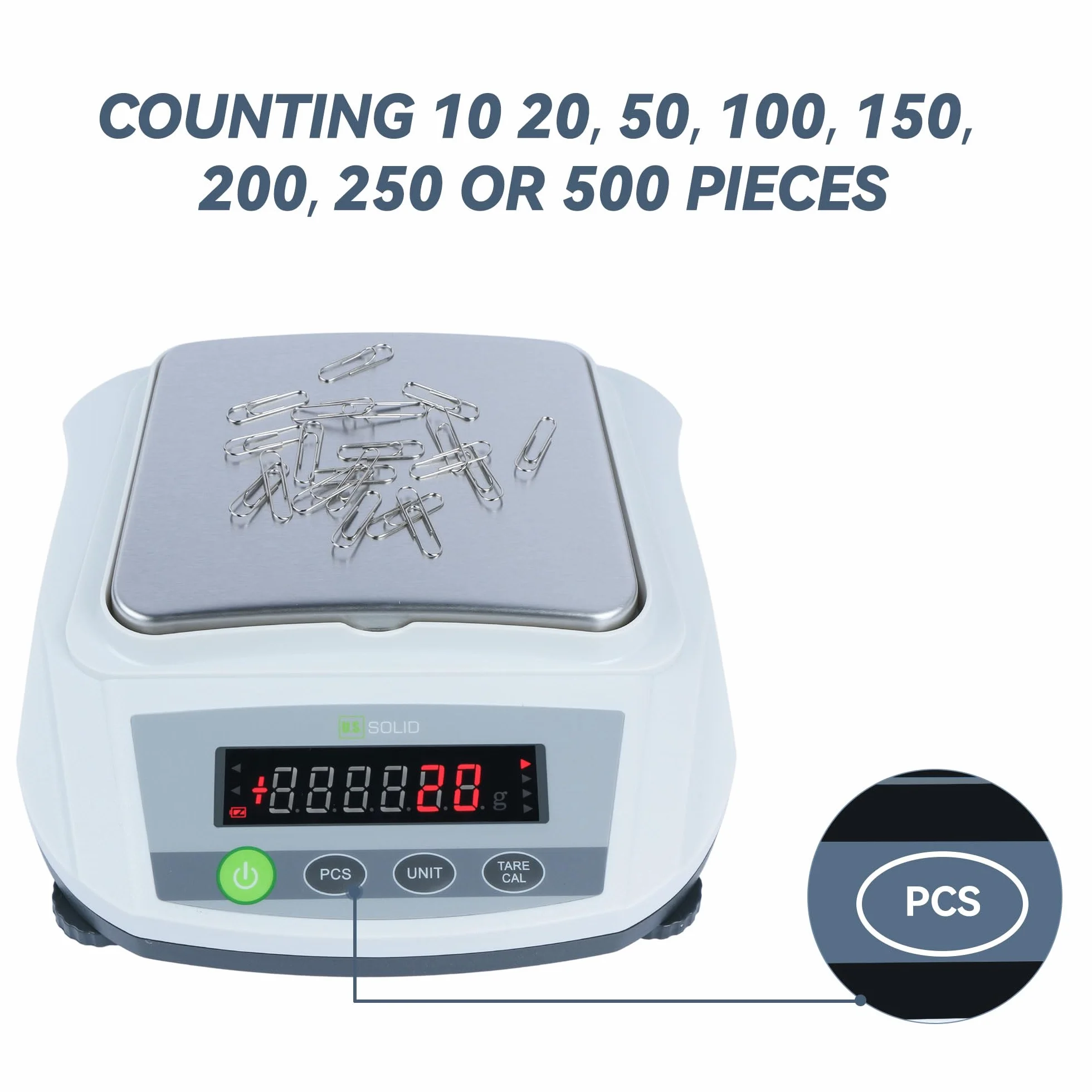 U.S. Solid Bilancia Digitale 2000 g x 0,01 g Analitica Precyzyjna