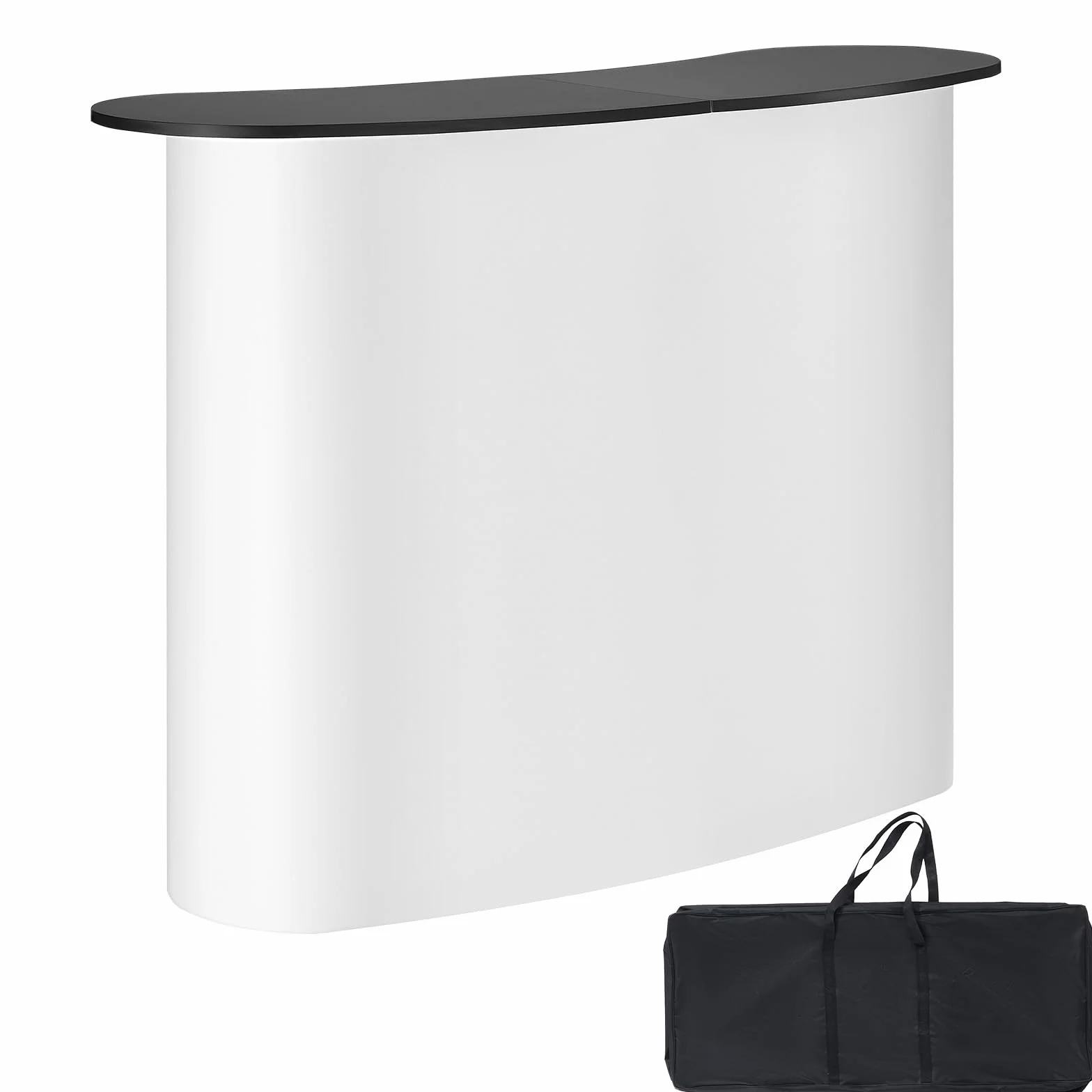VEVOR Bancone Fieristico Portatile Bancone Fieristico, 1300 x 465 x 950 mm Stand Fieristico Banco Espositivo, Tavolo da Bar Pieghevole Promozionale al Dettaglio, Podio Pop-up con Ripiano
