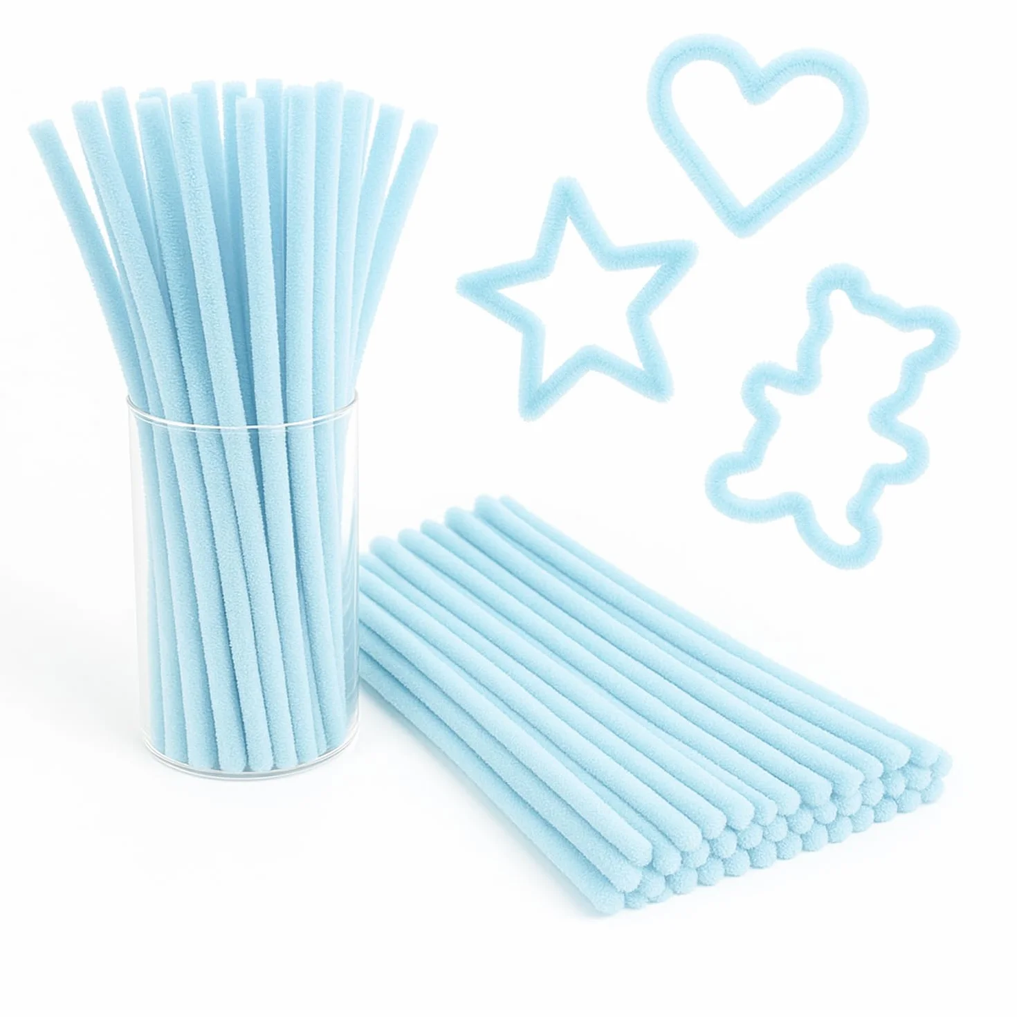 Scovolini per Fai-da-Te 30 cm Azzurro Pastello 50 pz Morbidi e Modellabili OFITURIA