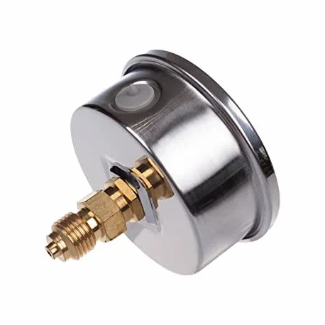 Manometro glicerina attacco assiale, in acciaio inox IP65 63 mm con connettore posteriore, 1/4 glicerina (0-4 bar)